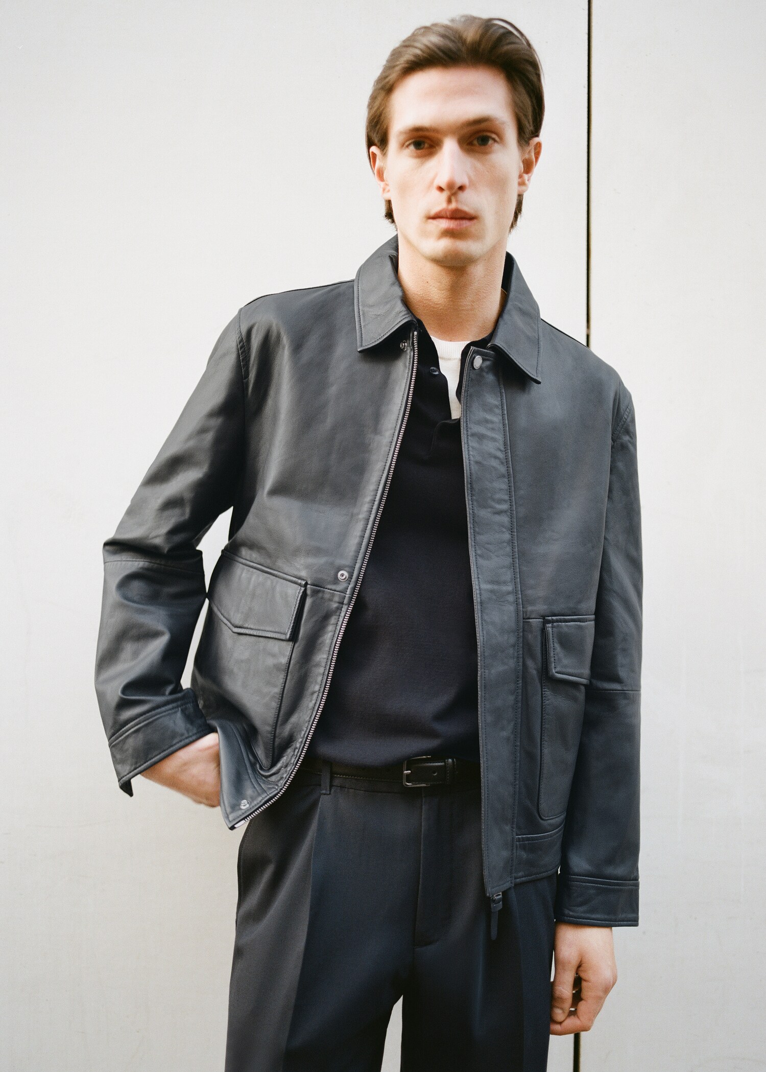 Nappa leather jacket with pockets - Details of the article 5