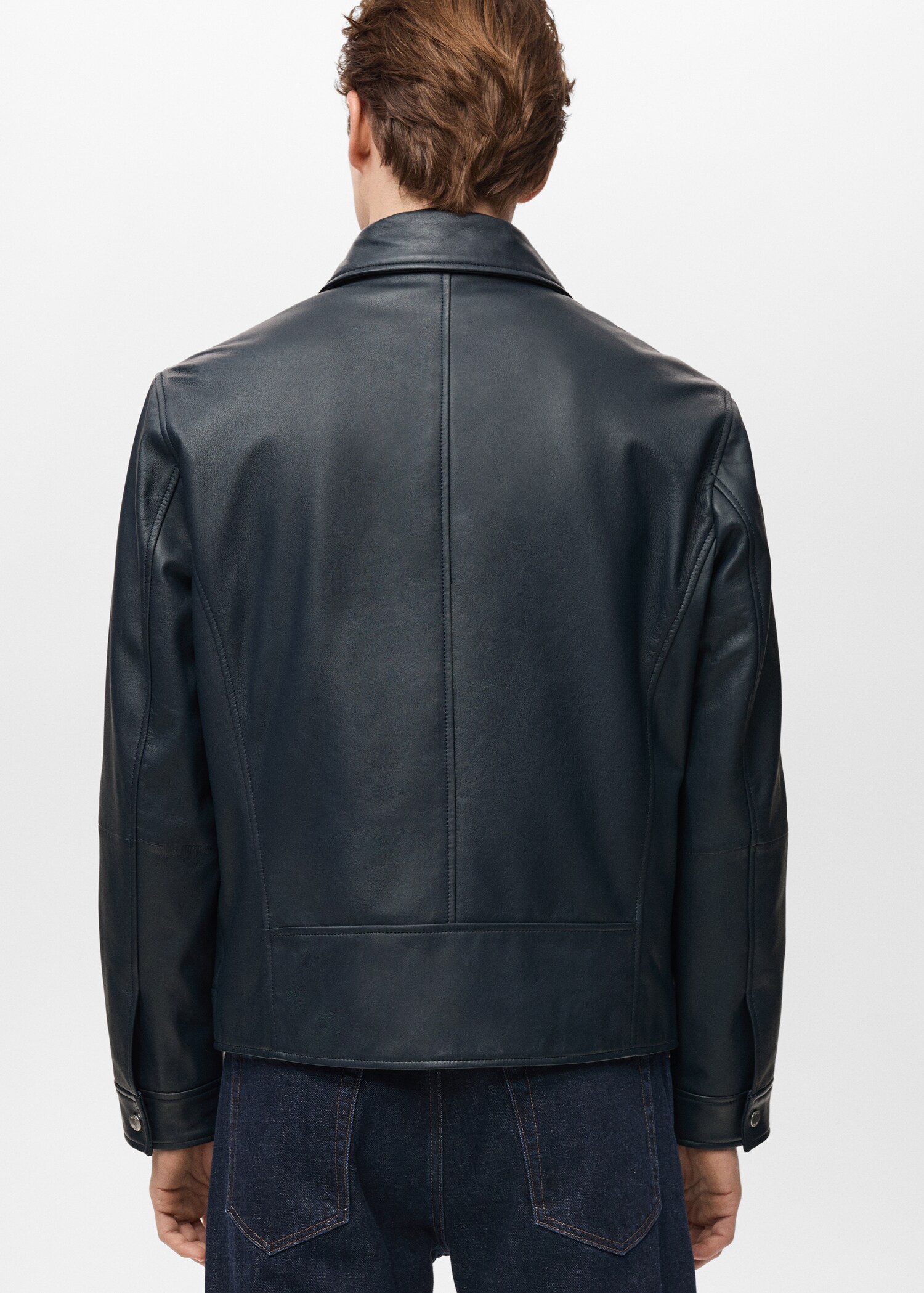 Nappa leather jacket with pockets - Reverse of the article