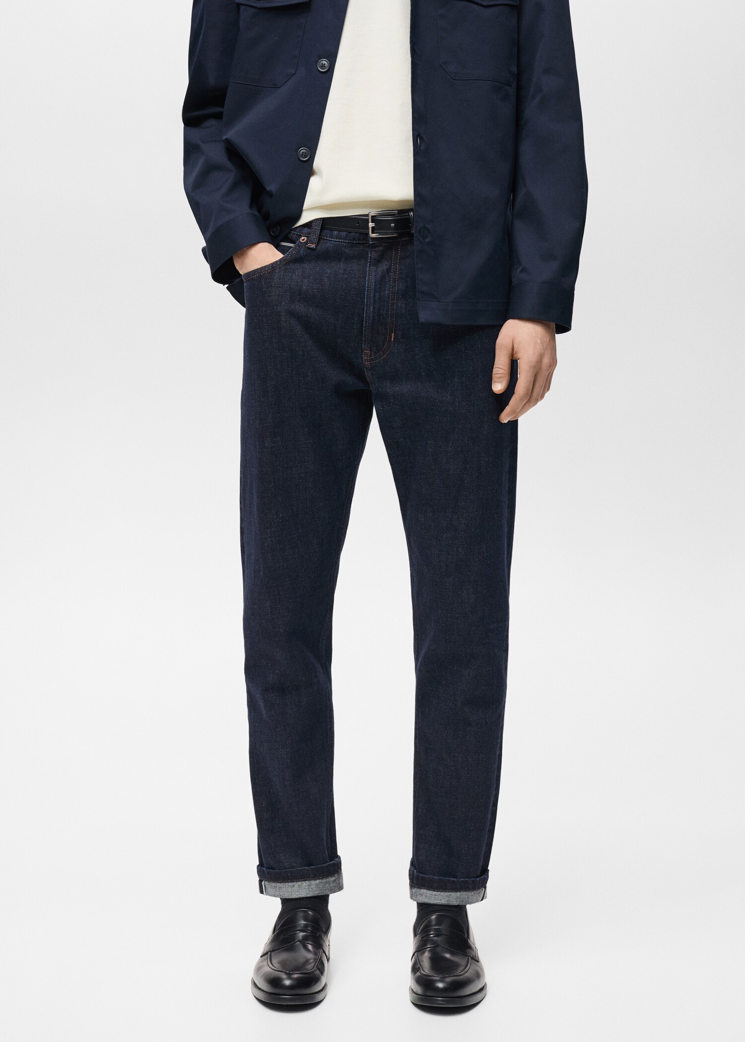Tapered-fit selvedge jeans - Medium plane