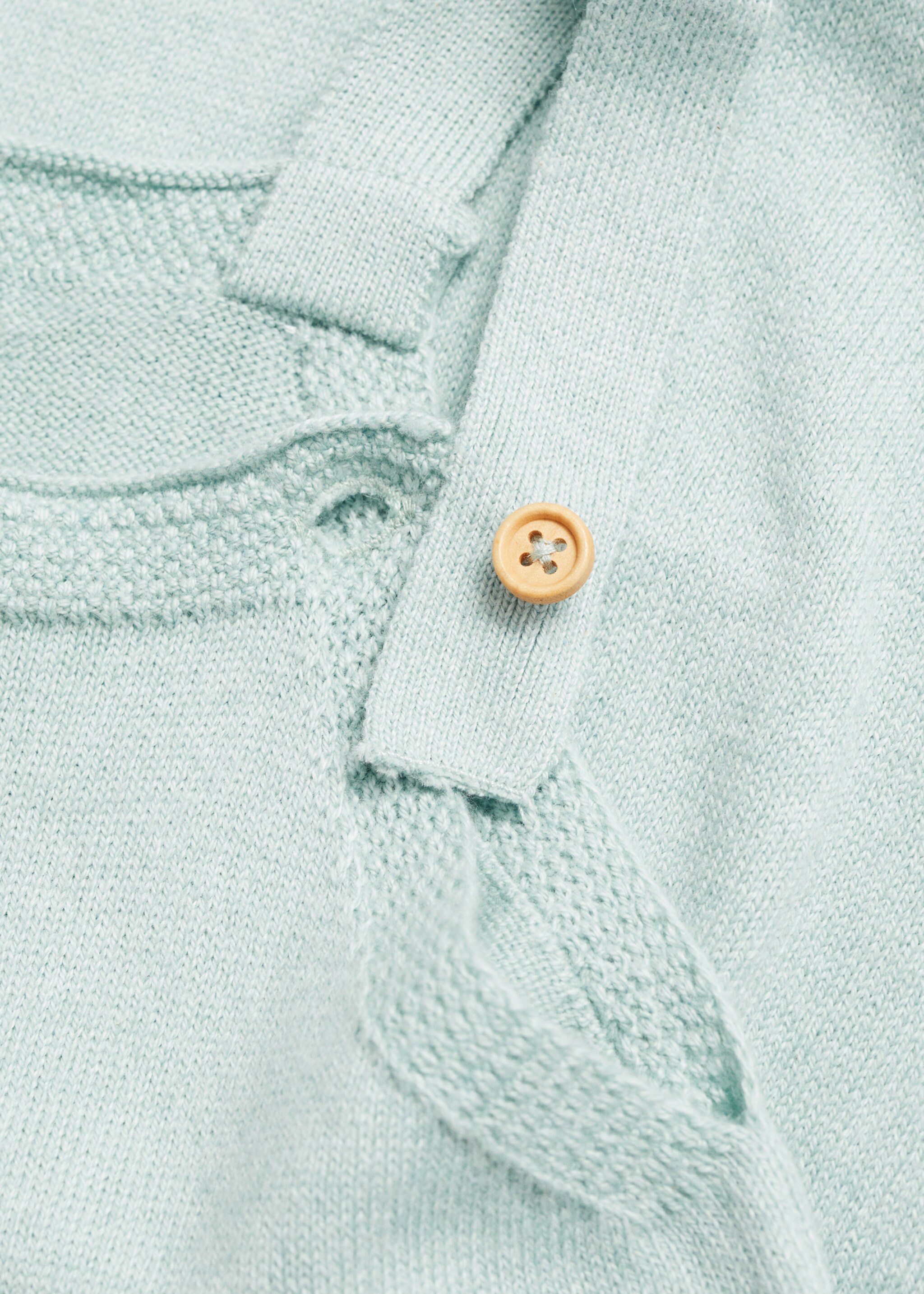 Knitted dungarees - Details of the article 8, Aqua Green. Ref: 87054398-00.