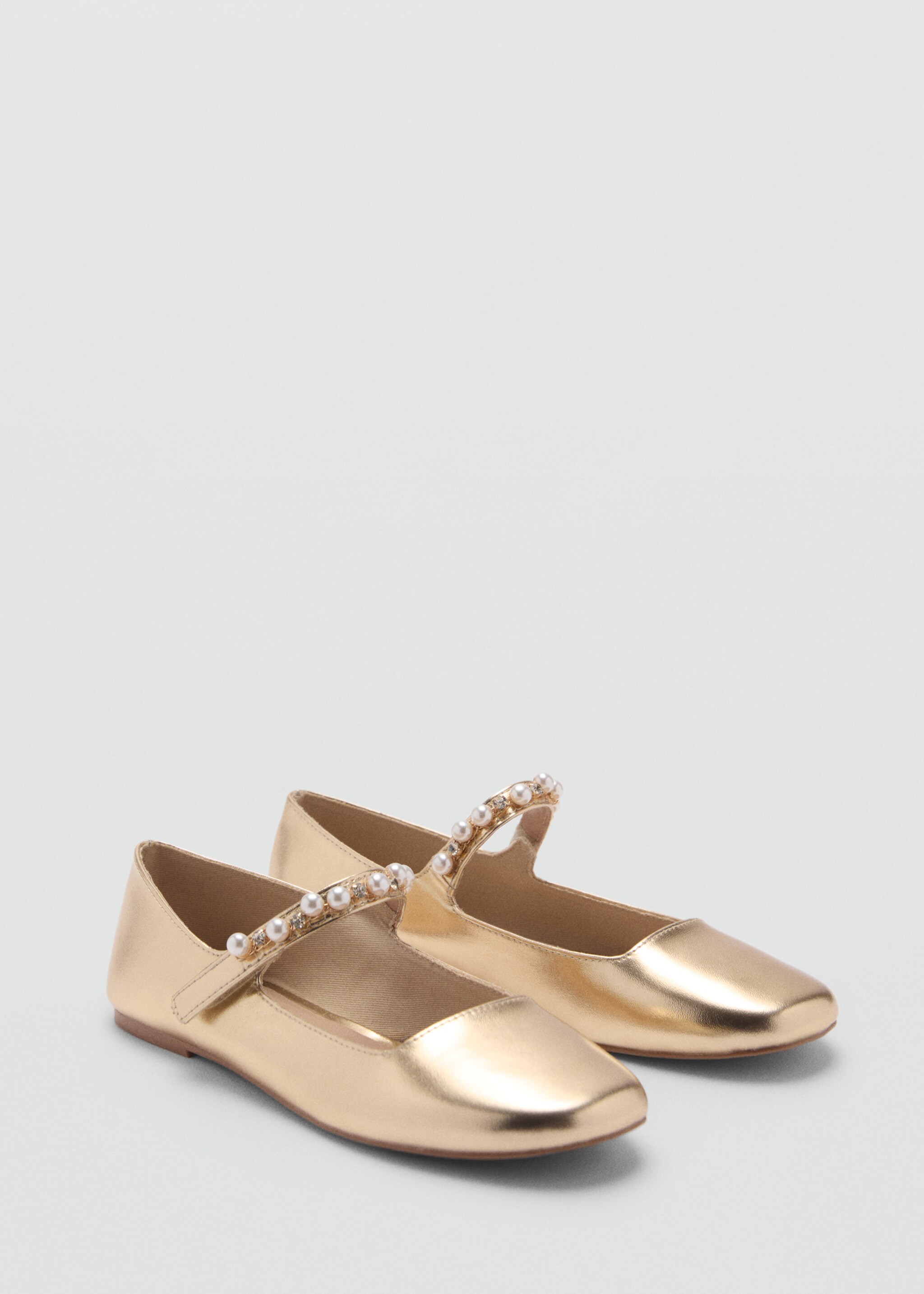 Metallic pearl ballet flats - Medium plane, Gold. Ref: 87054405-00.
