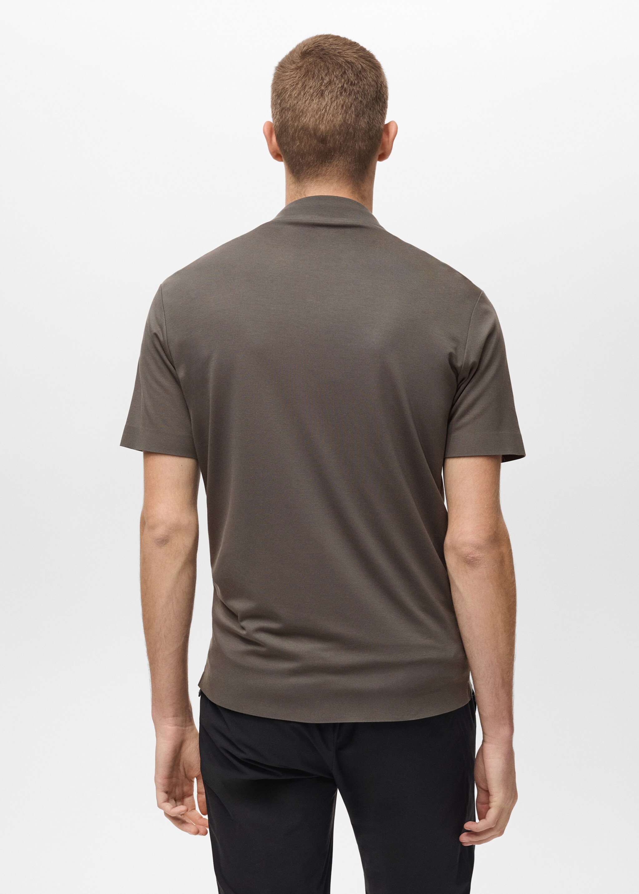 Polo slim-fit COOLMAX® - Verso de l’article, Vert moyen. Ref: 87054406-00.