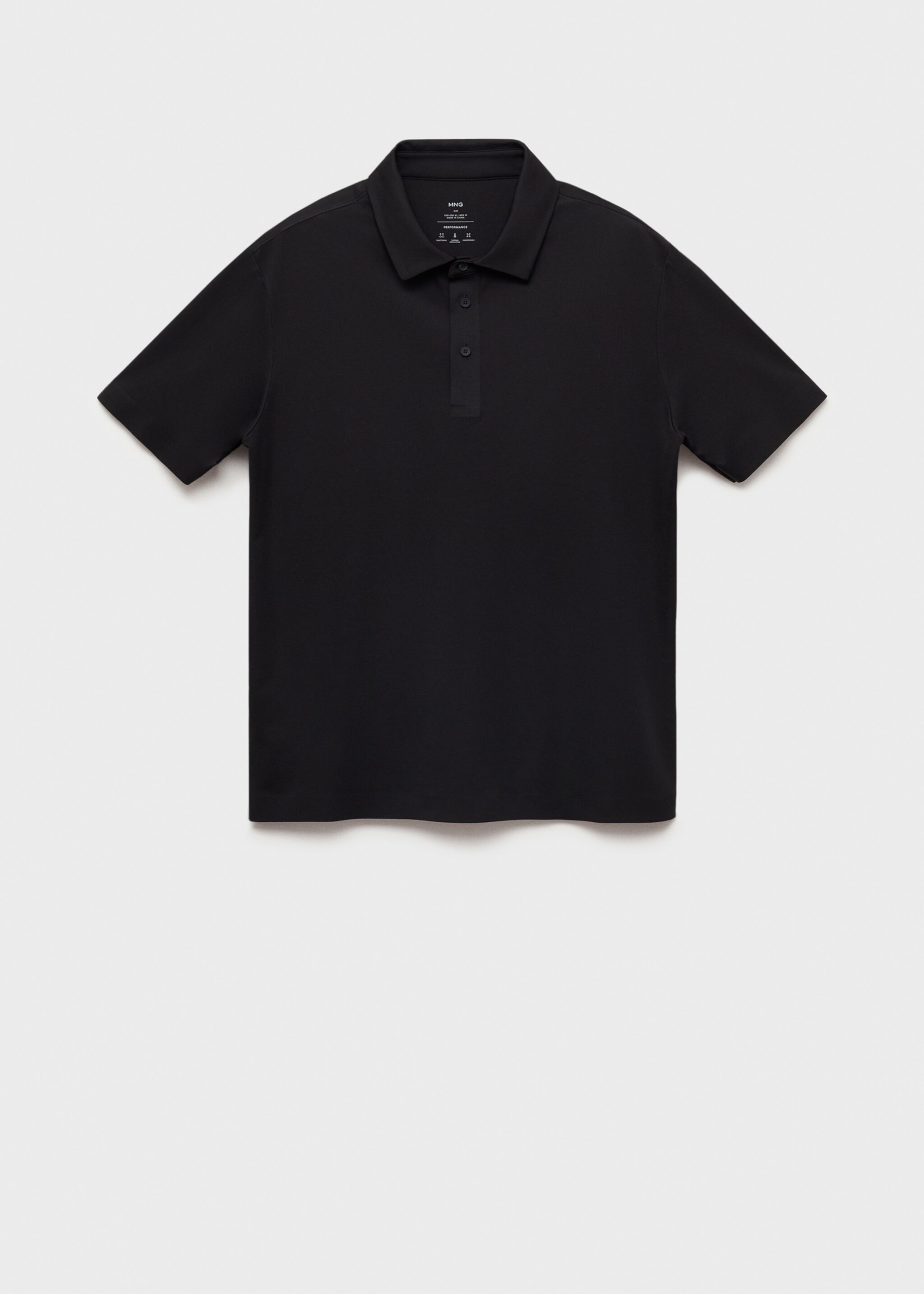 COOLMAX® slim fit polo shirt - Article without model, Black. Ref: 87054406-00.