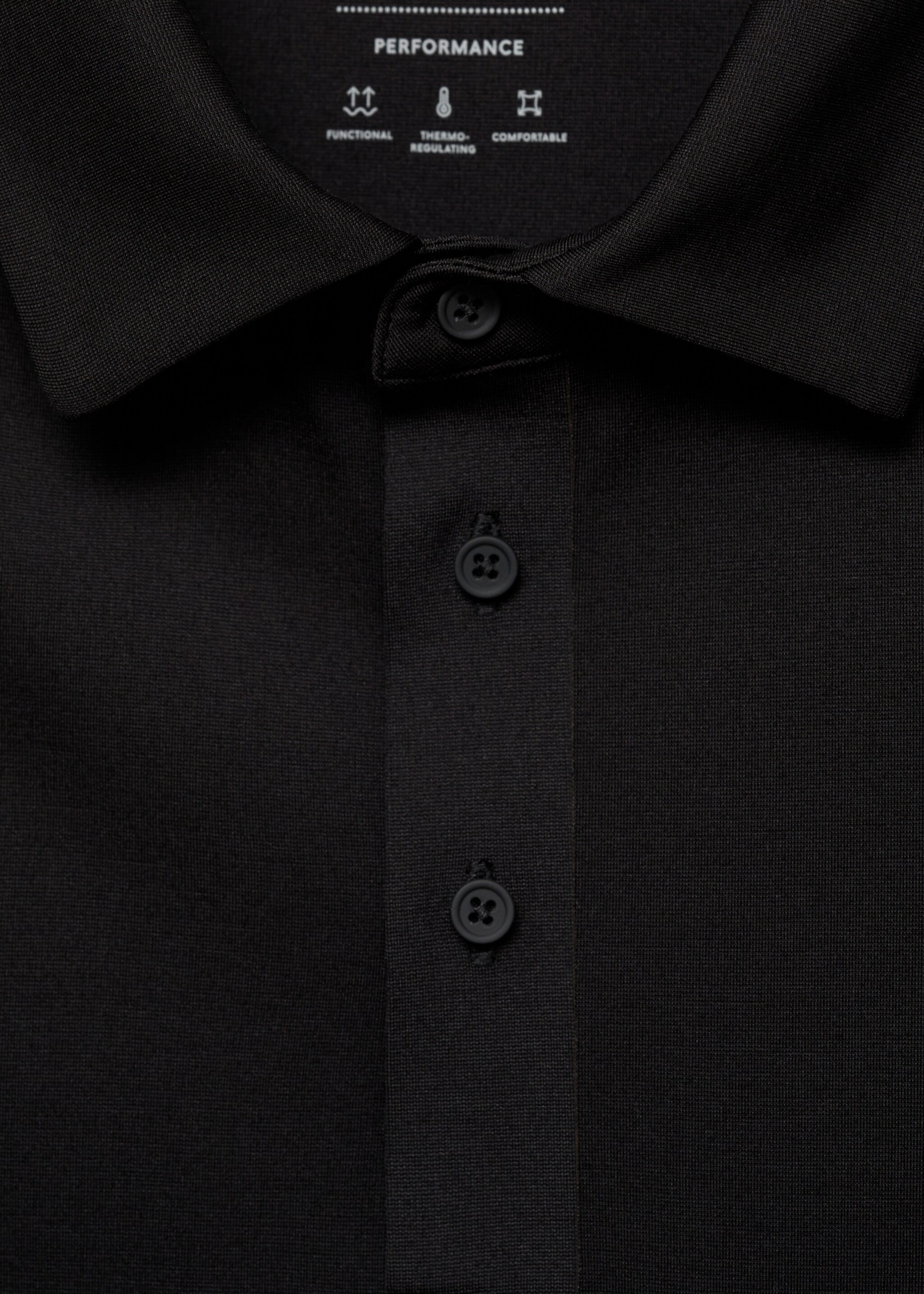 COOLMAX® slim fit polo shirt - Details of the article 8, Black. Ref: 87054406-00.