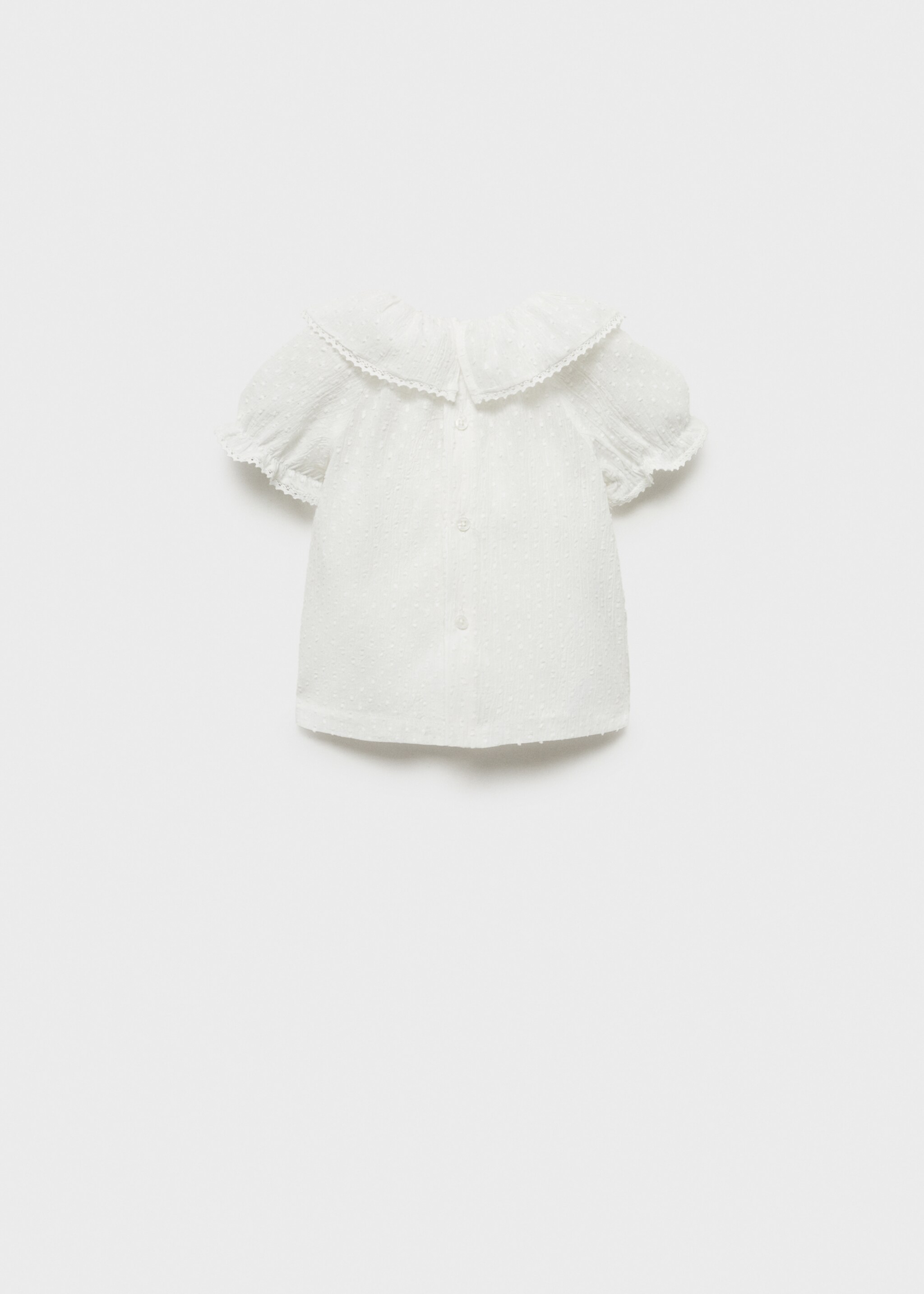 Bluse mit Rüschenkragen - Rückseite des Artikels, Cremeweiß. Ref: 87054408-00.