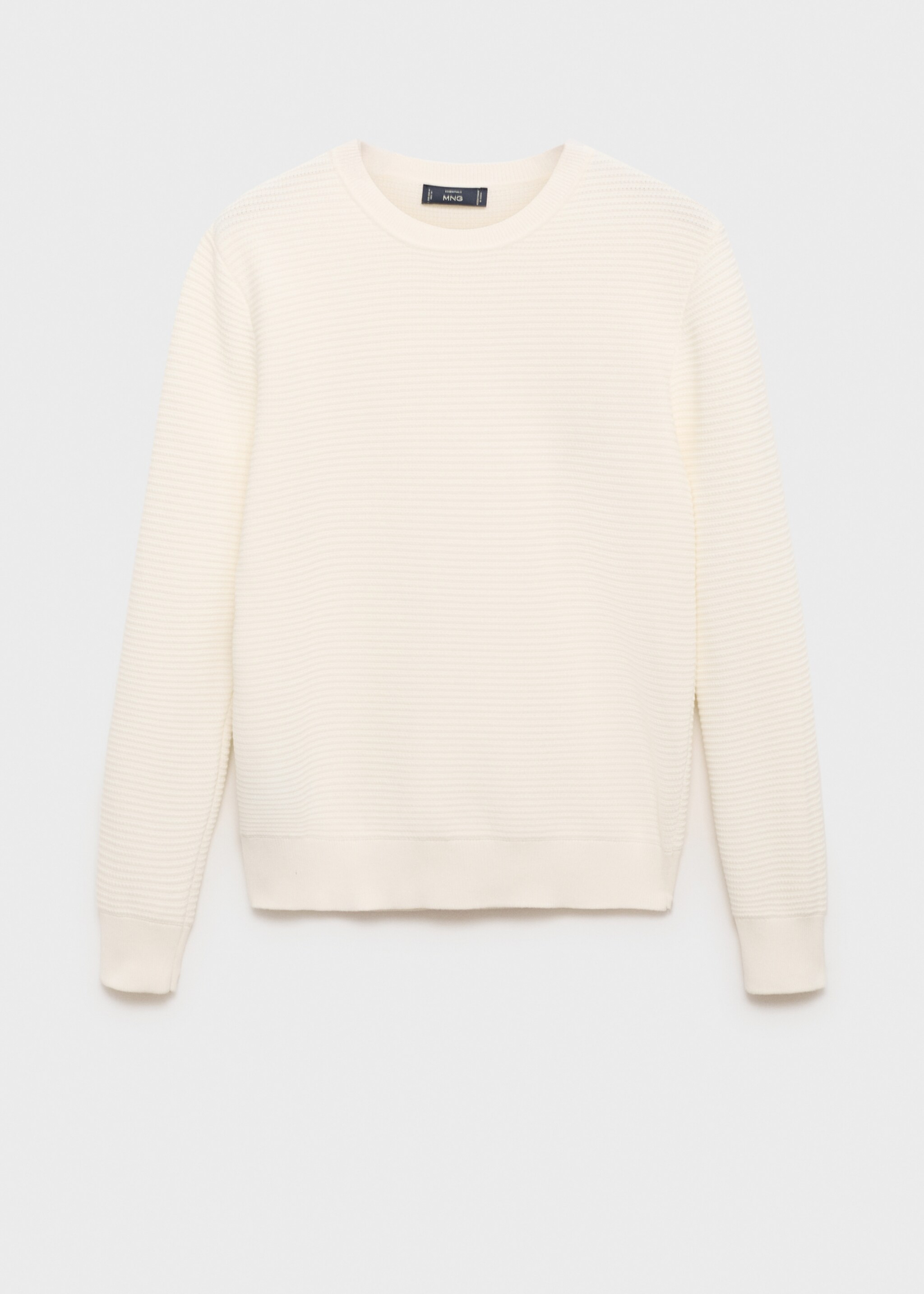 100% cotton braided sweater - Article without model, Off White. Ref: 87054411-00.