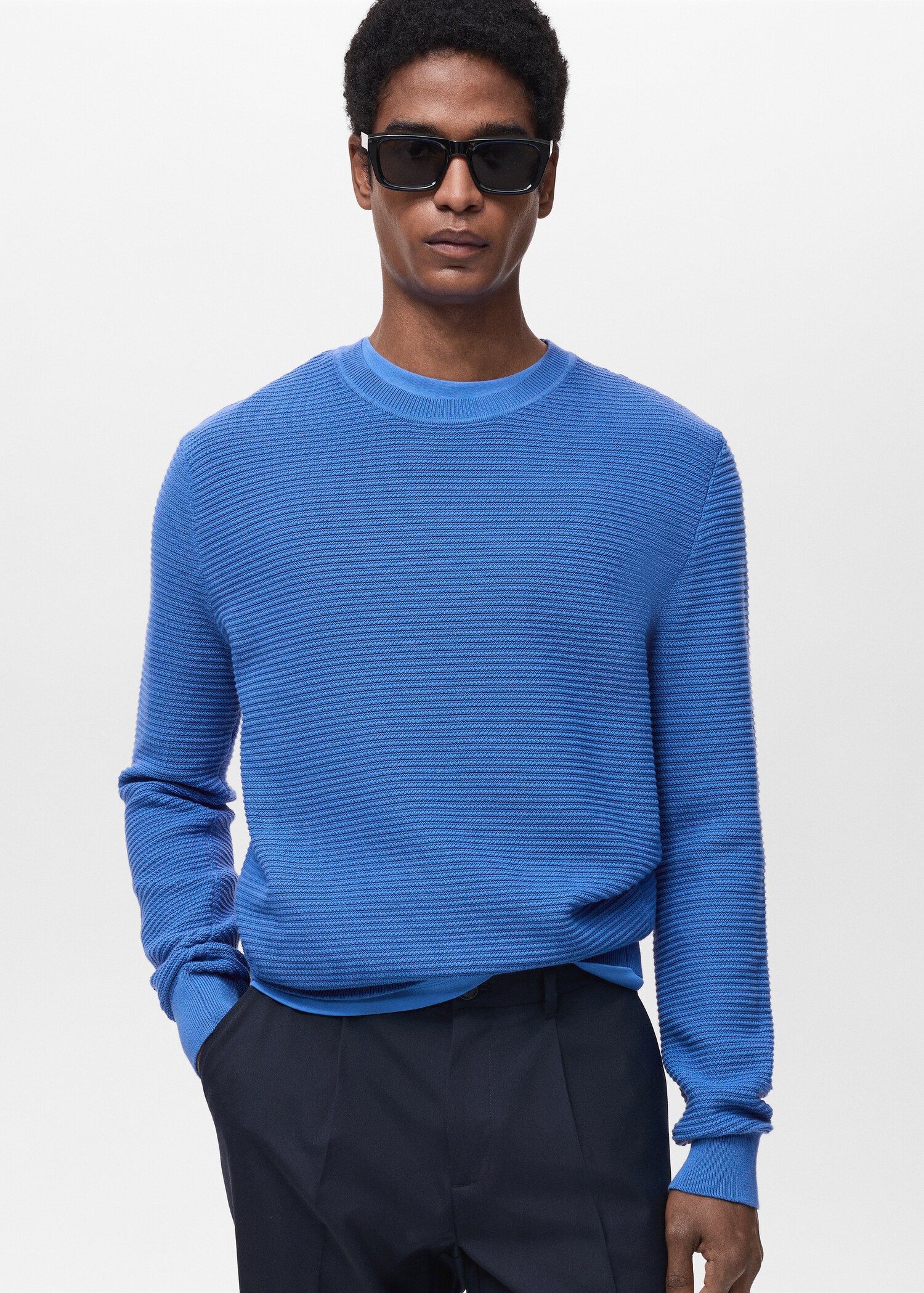 100% cotton braided sweater - Medium plane