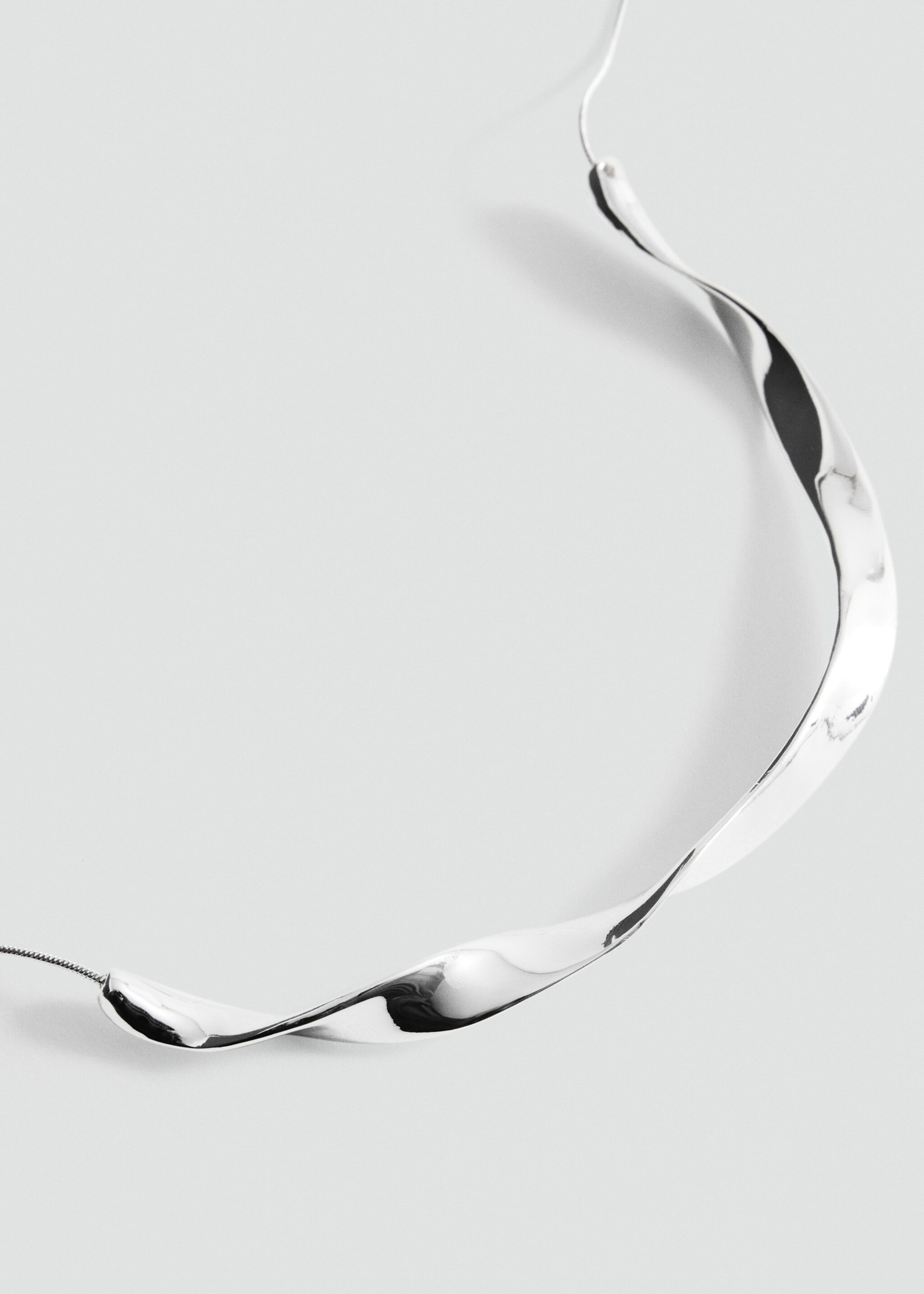 Wavy-design necklace - Medium plane, Silver. Ref: 87054413-00.