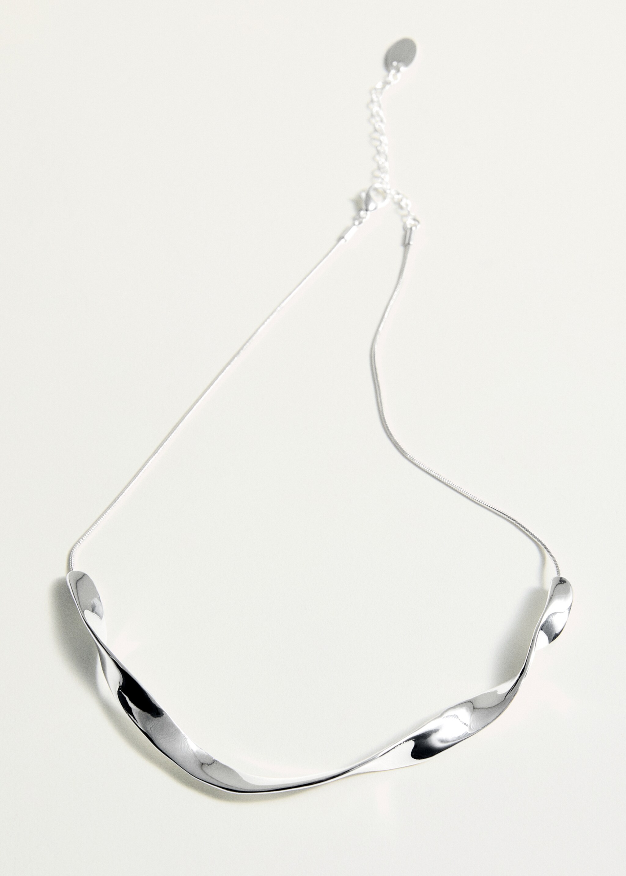 Wavy-design necklace - Details of the article 5, Silver. Ref: 87054413-00.