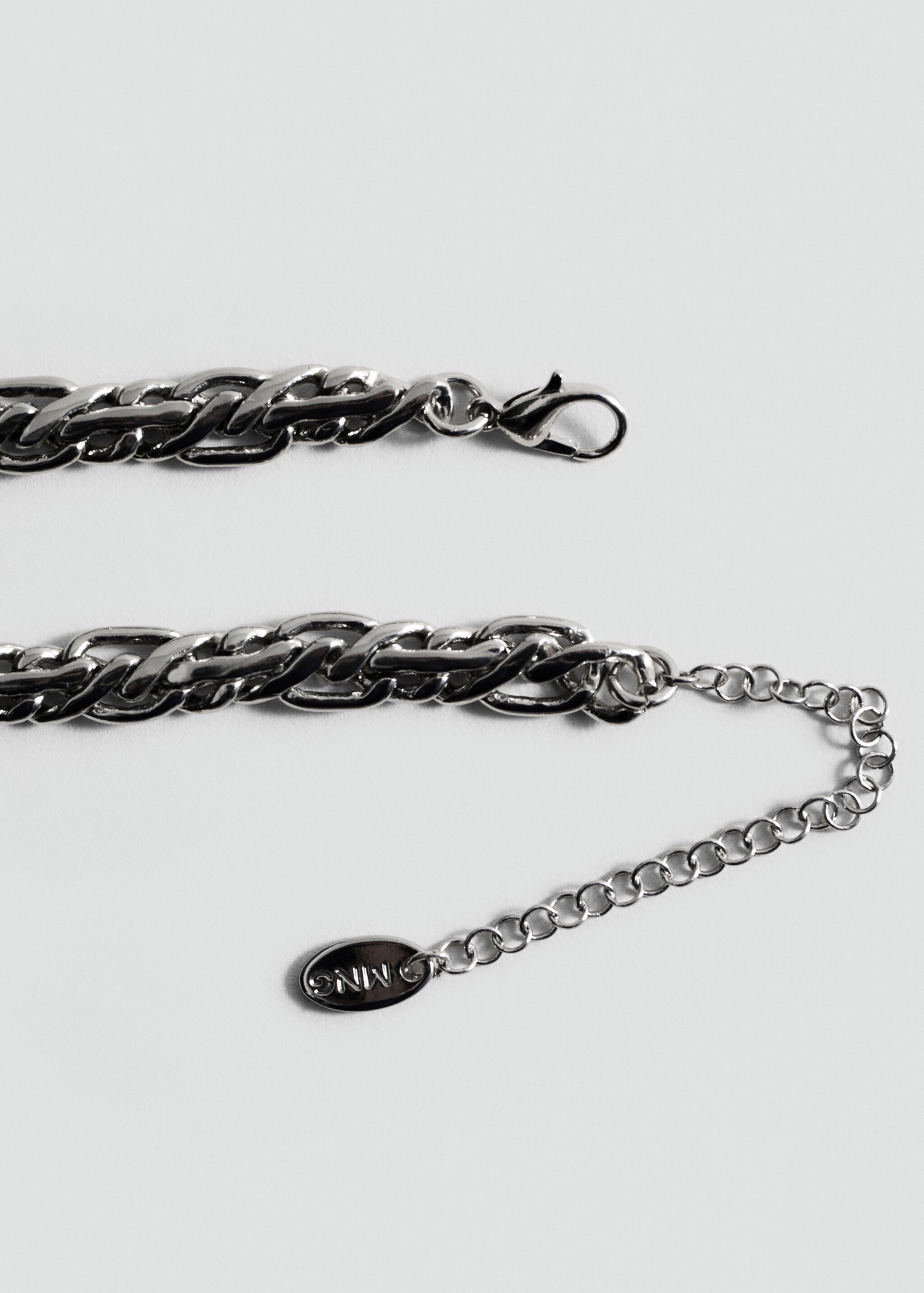 Necklace with mini links - Details of the article 1, Silver. Ref: 87054415-00.
