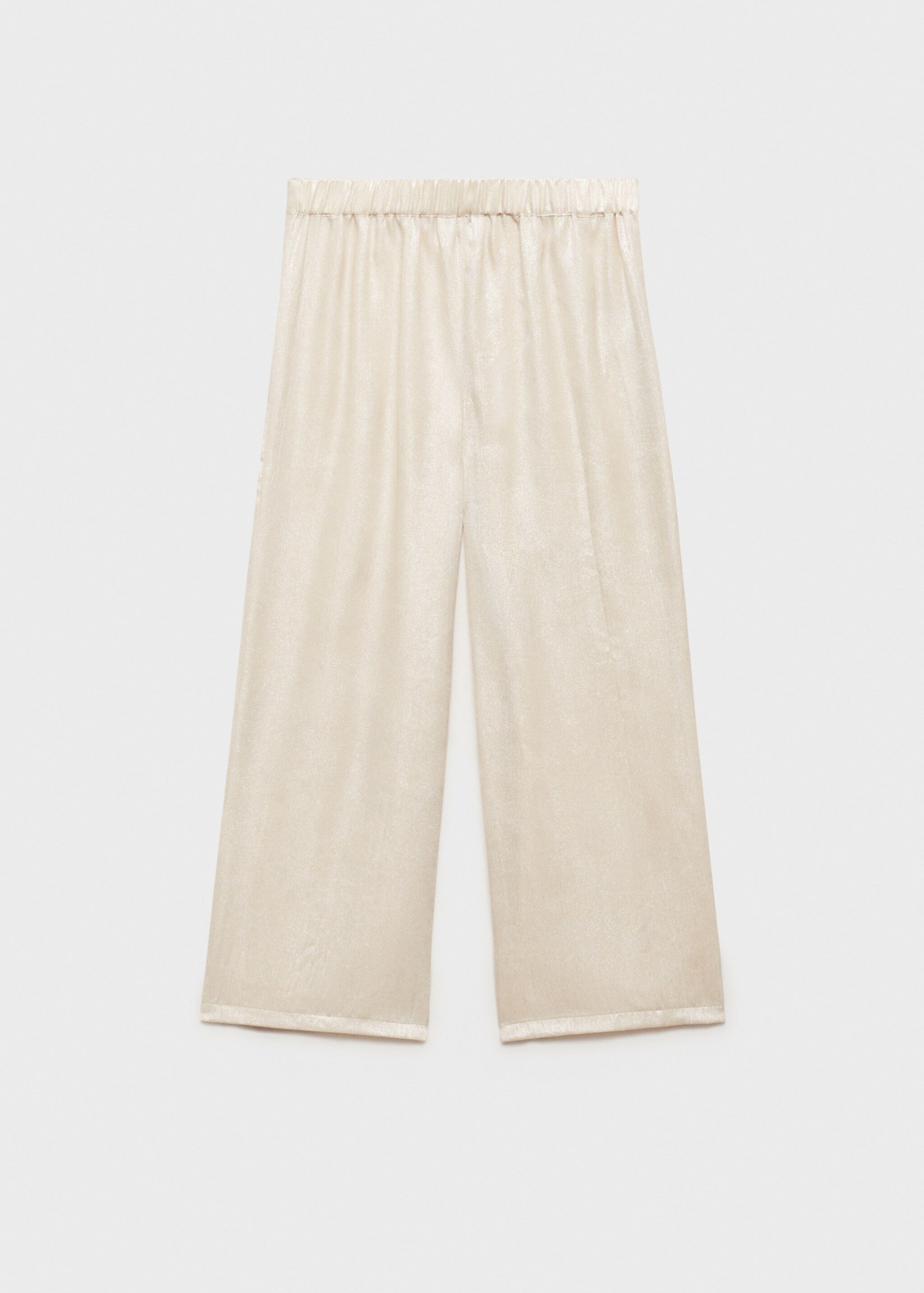 Metallic straight-fit trousers - Reverse of the article, Beige. Ref: 87054417-00.