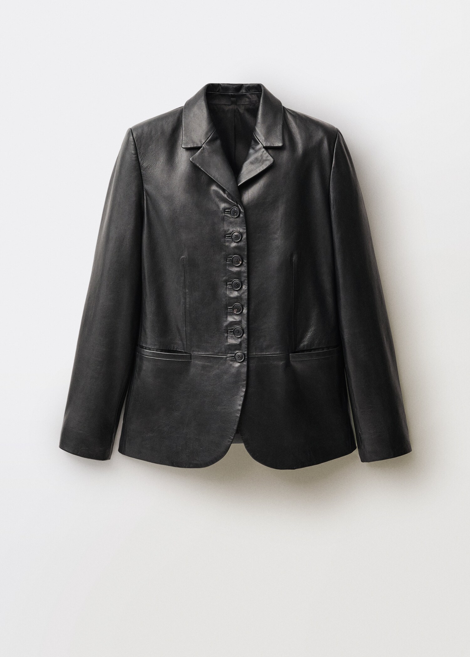 Leather jacket with buttons - Article without model