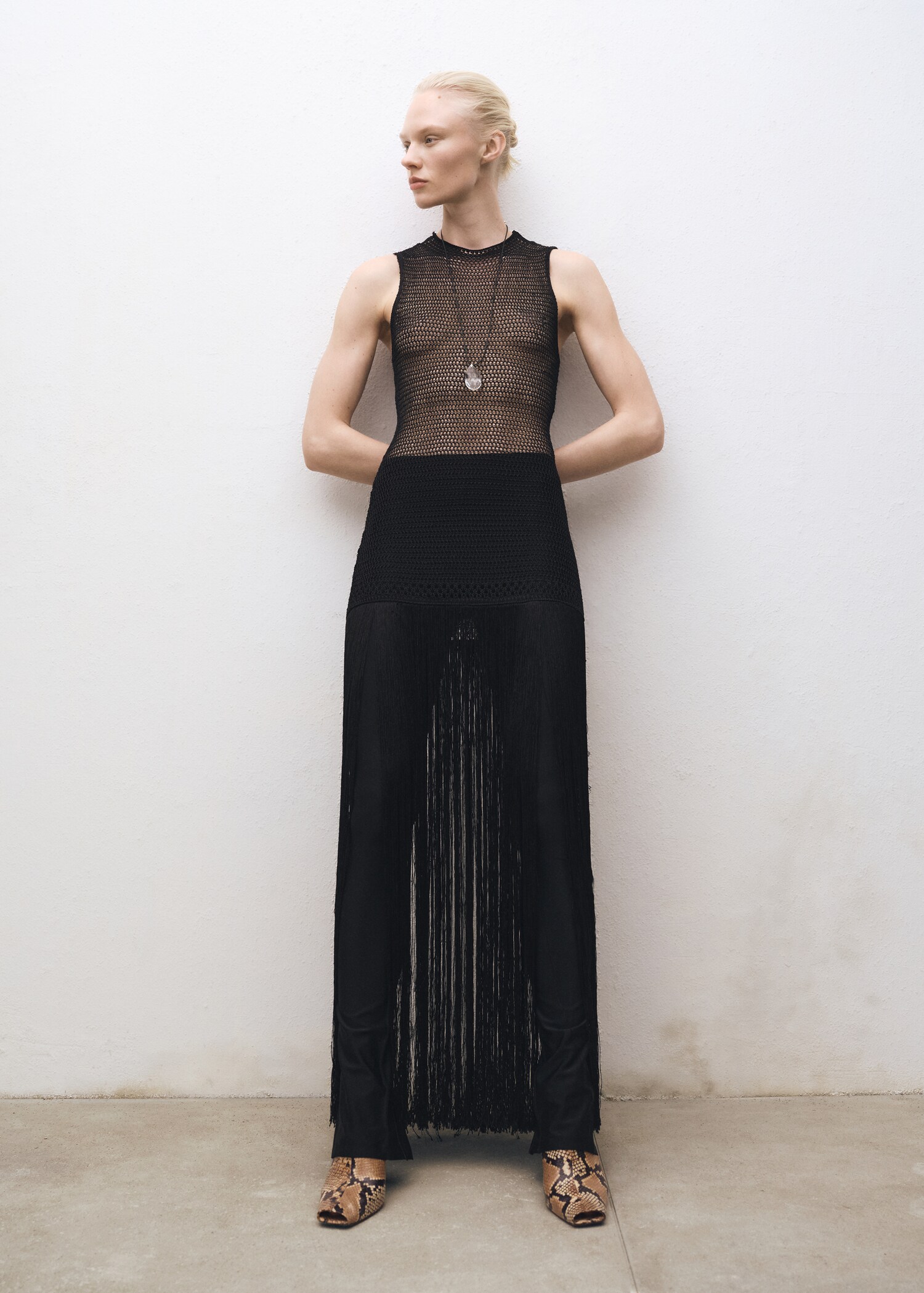 Animal-print open-back leather heeled shoes - Details of the article 9