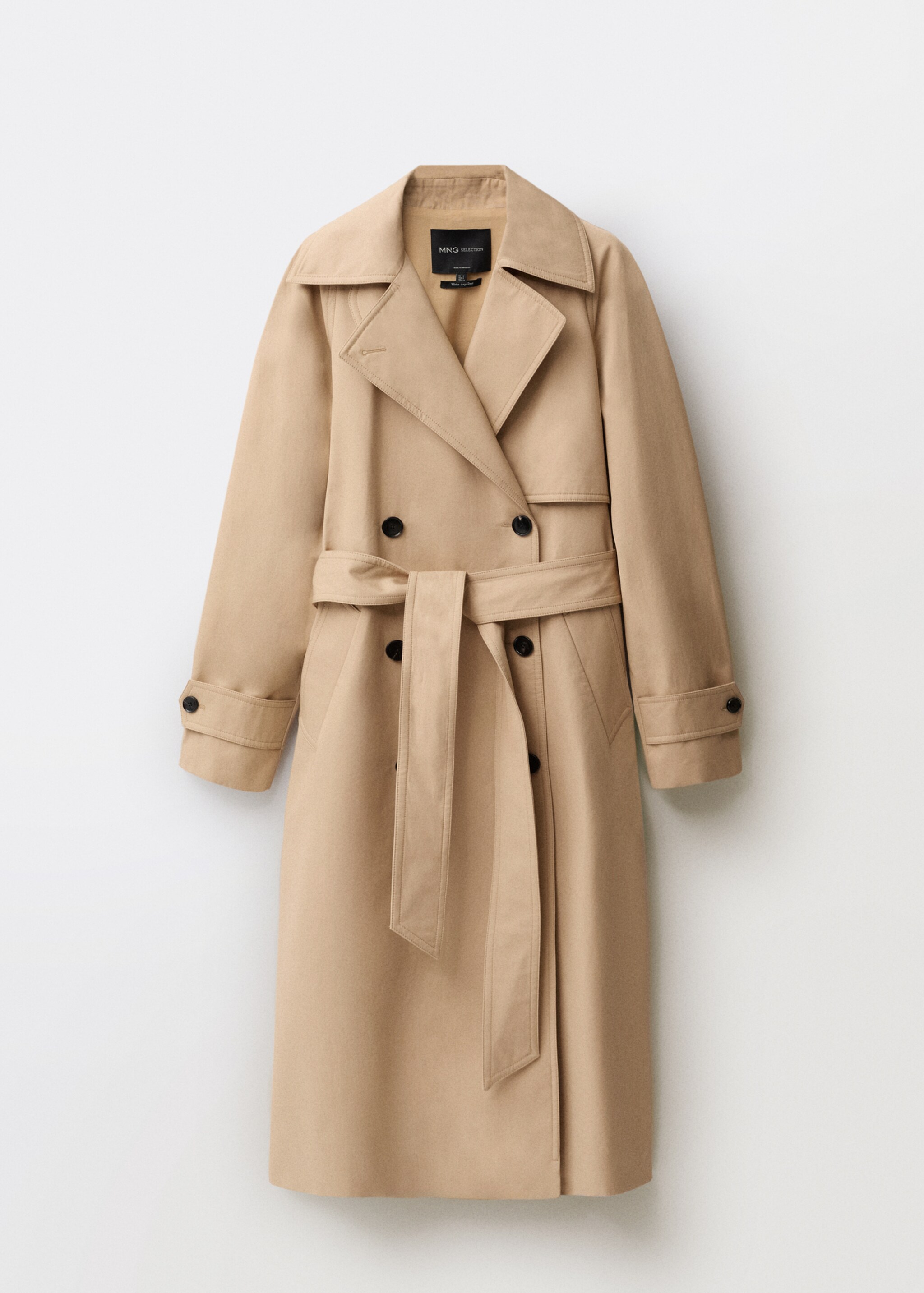 Langer Oversized-Trenchcoat aus Baumwolle - Artikel ohne Model, Beige. Ref: 87054424-00.