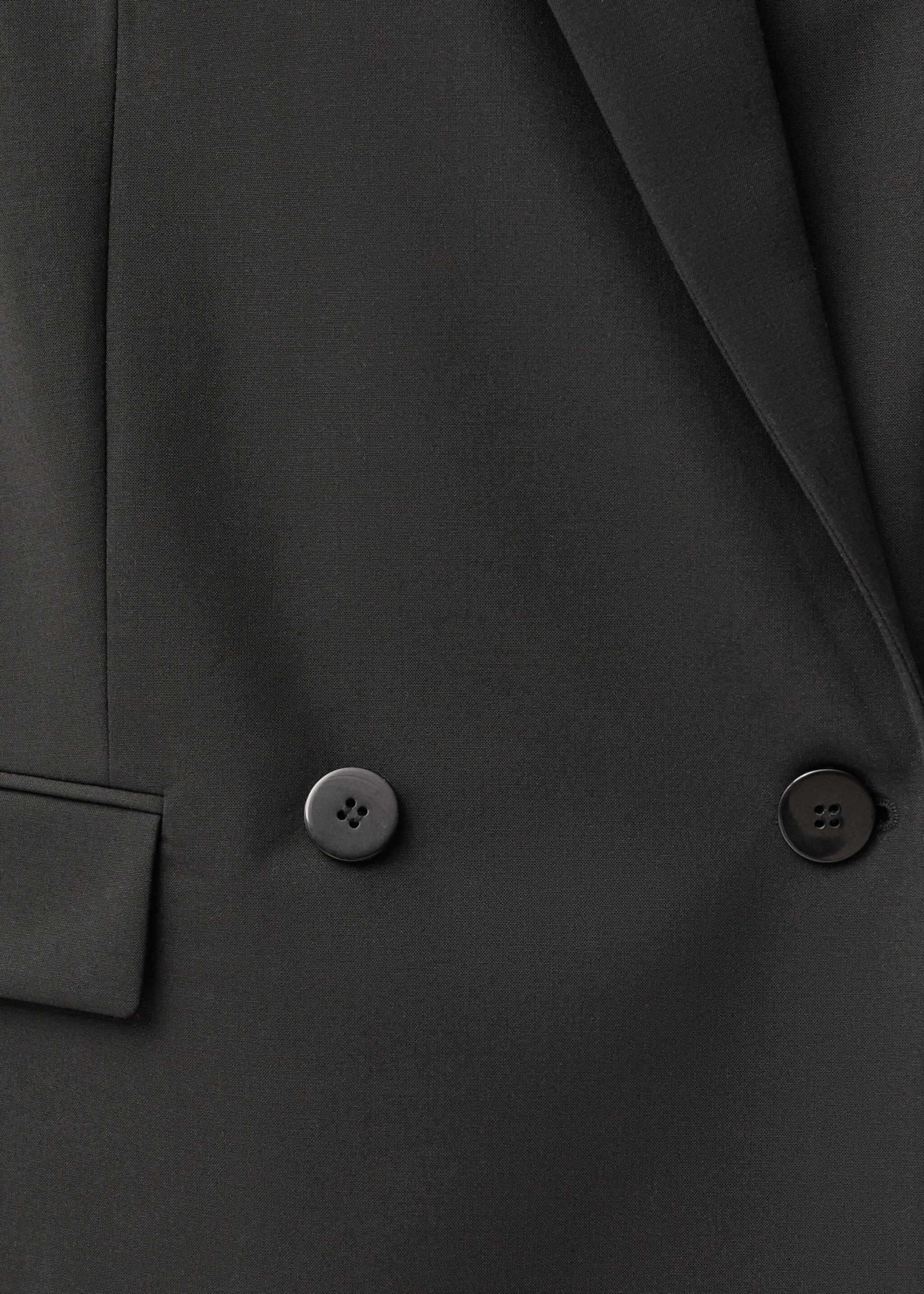 Wool-blend waistcoat with lapels - Details of the article 0, Black. Ref: 87054426-00.