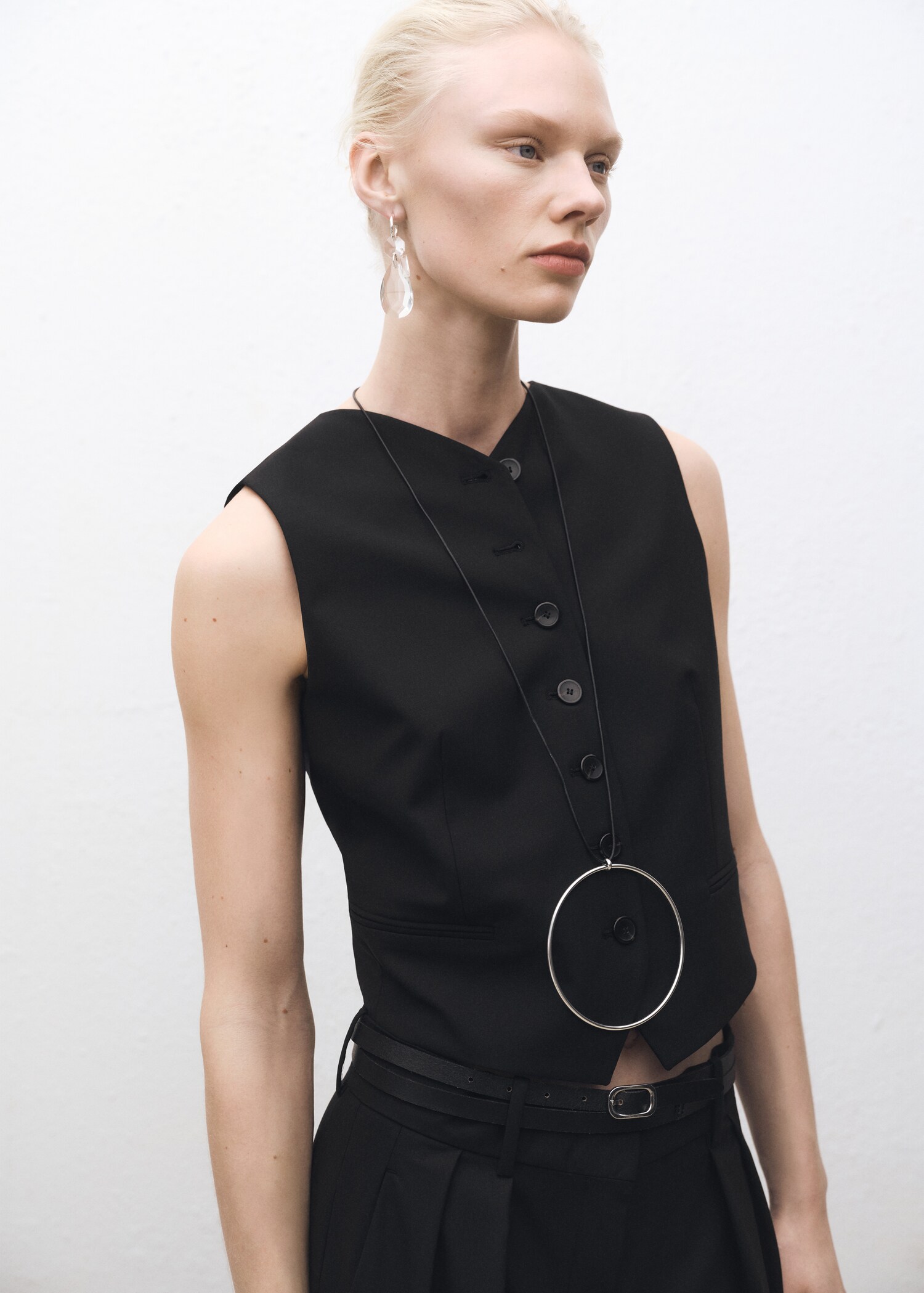 Wool-blend suit waistcoat - Medium plane