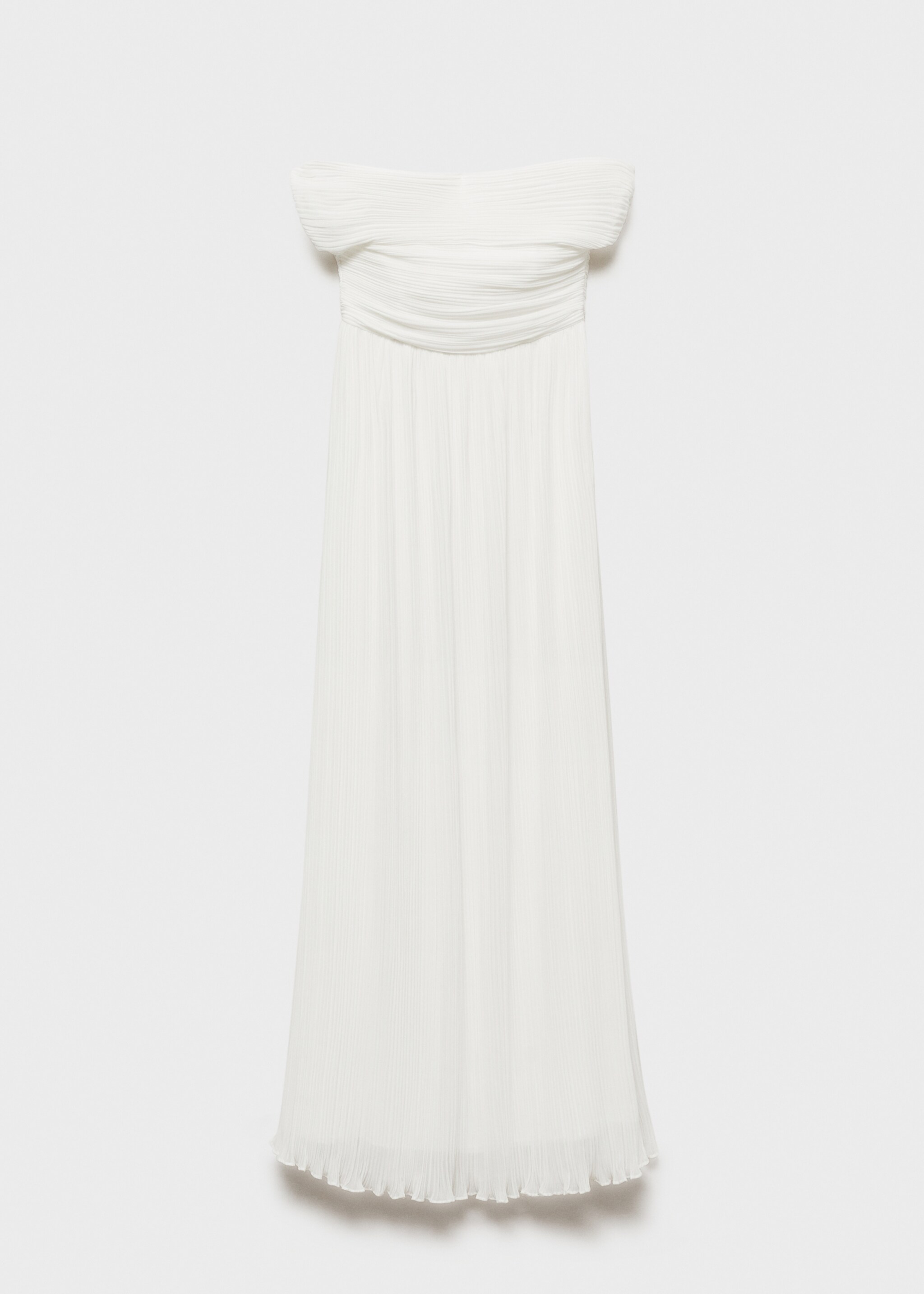Schulterfreies Plisséekleid - Artikel ohne Model, Weiß. Ref: 87054777-00.