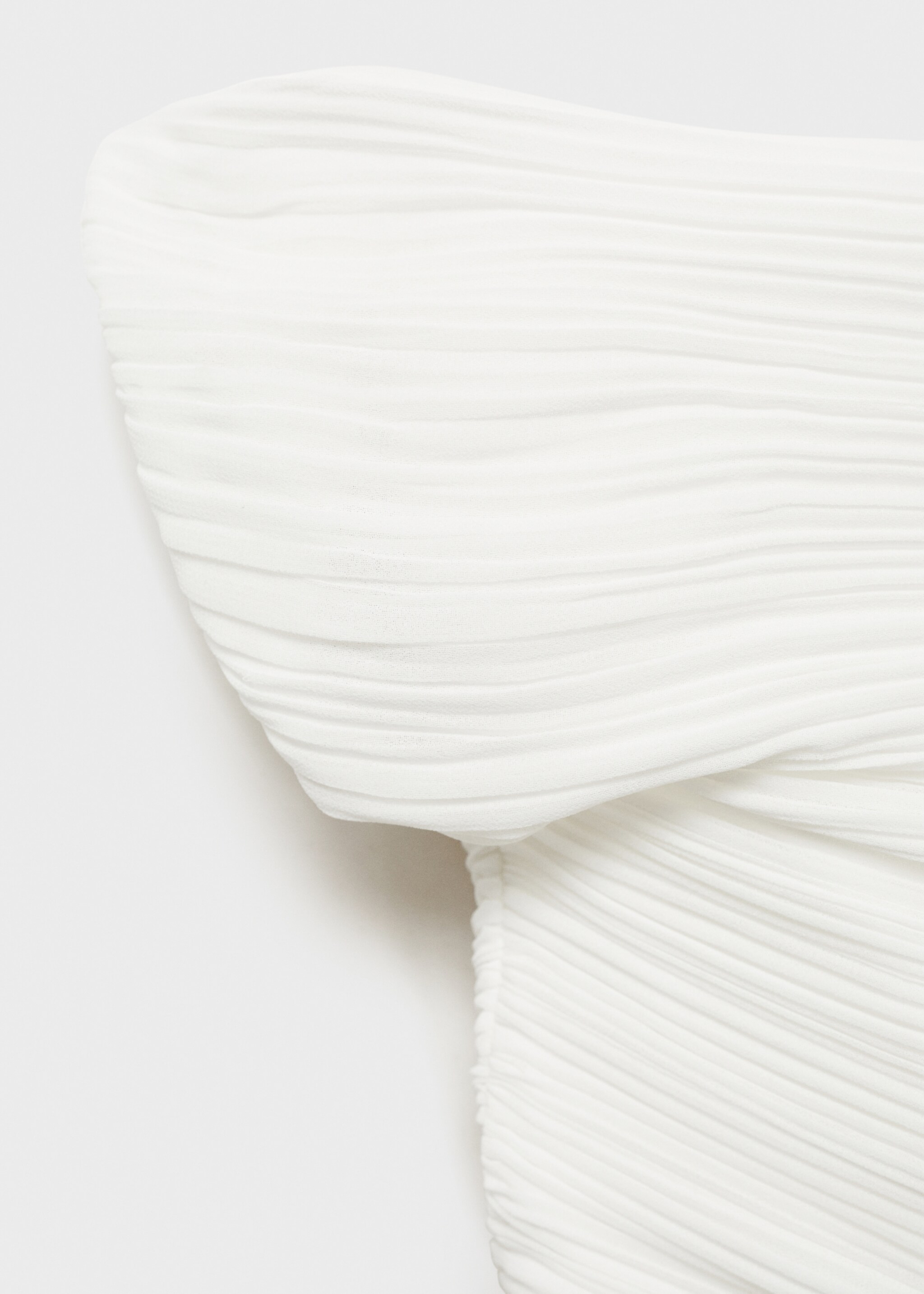 Schulterfreies Plisséekleid - Detail des Artikels 0, Weiß. Ref: 87054777-00.