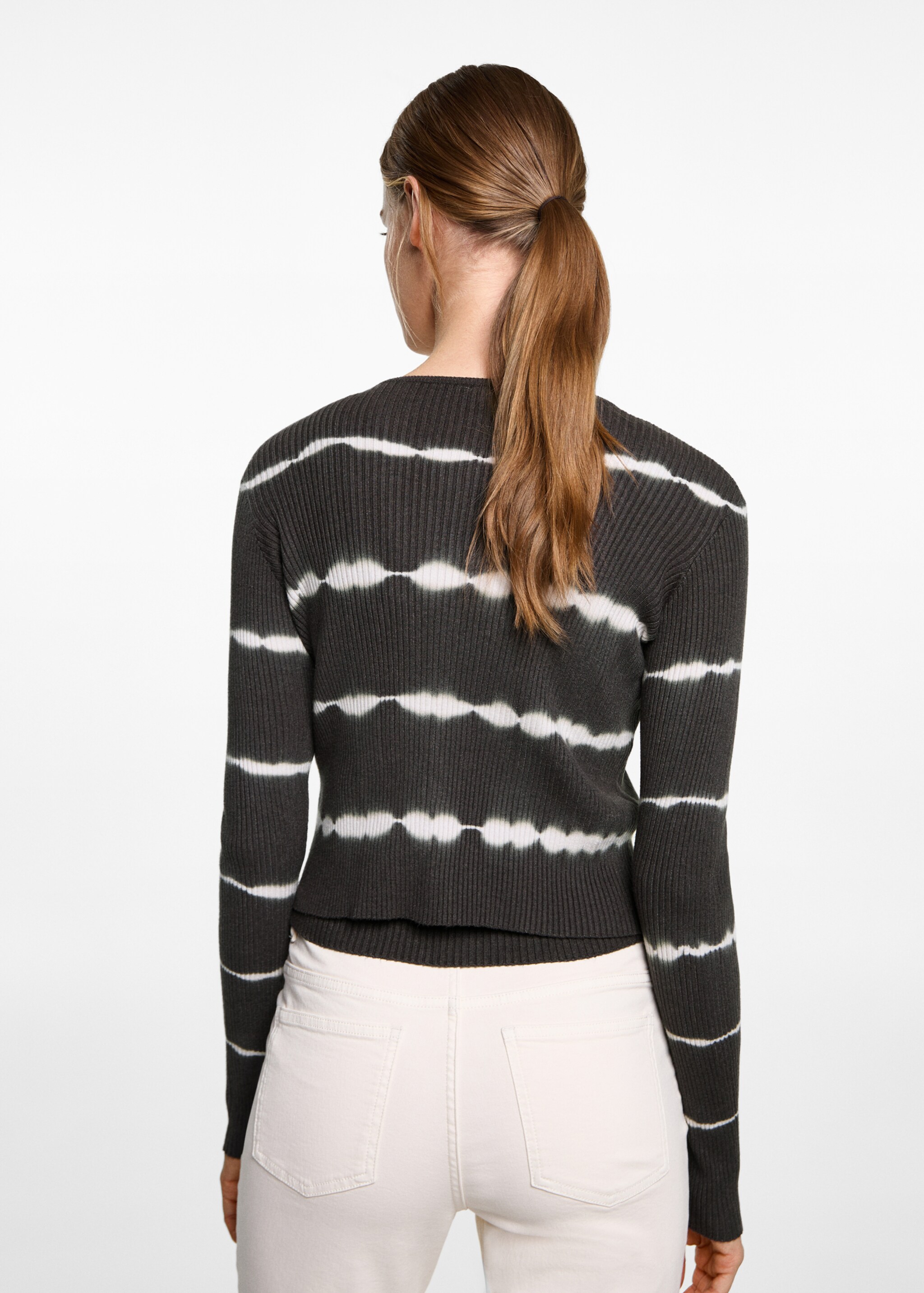 Fijn gebreid vest - Achterkant van het artikel, Antraciet. Ref: 87054786-00.