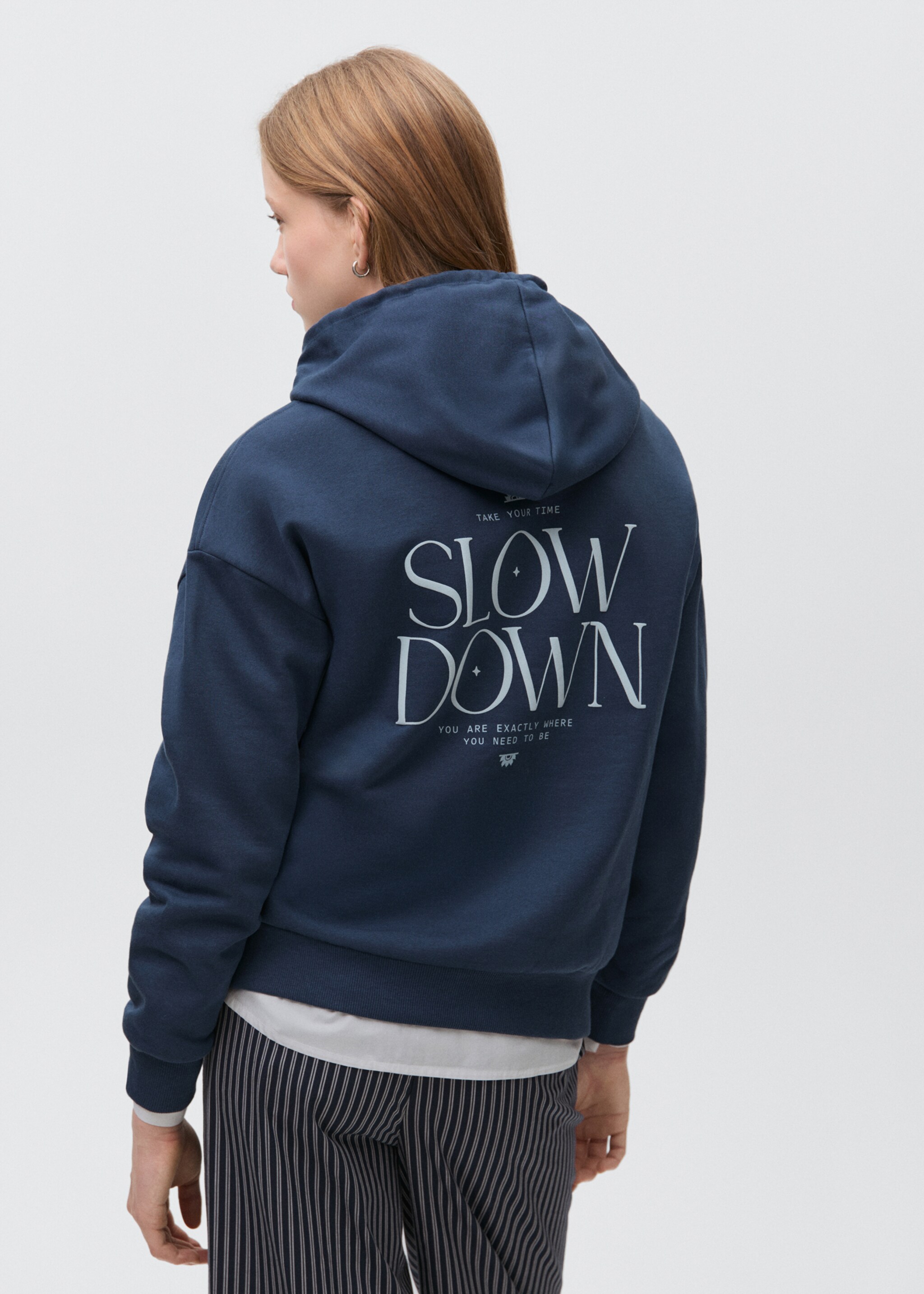 Hoodie cotton sweatshirt - Reverse of the article, Dark Navy. Ref: 87054787-00.
