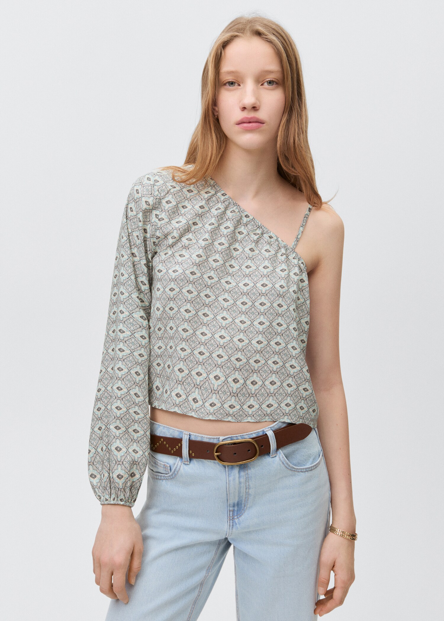 Asymmetrical printed blouse - Medium plane