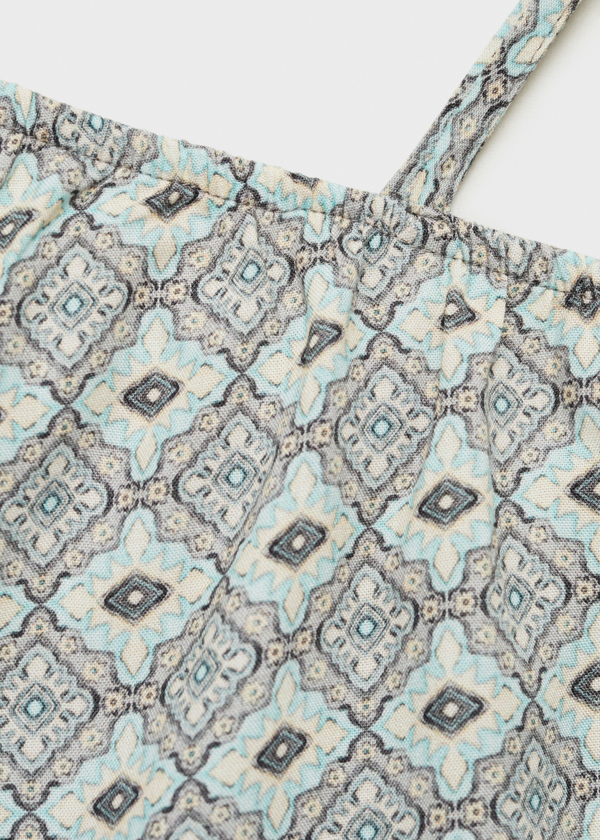 Asymmetrical printed blouse - Details of the article 8, Light/Pastel Grey. Ref: 87054788-00.