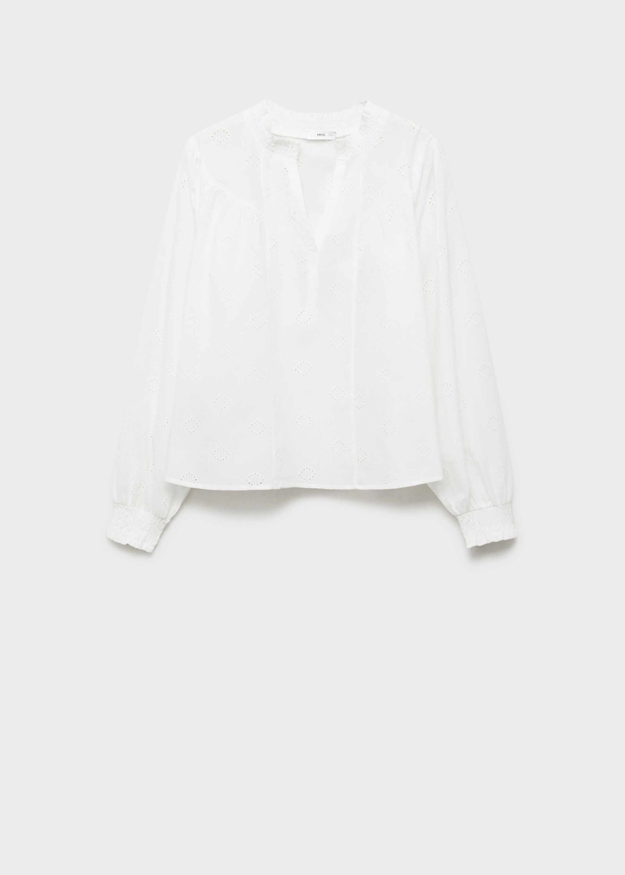 English embroidery blouse - Article without model, Off White. Ref: 87054790-00.