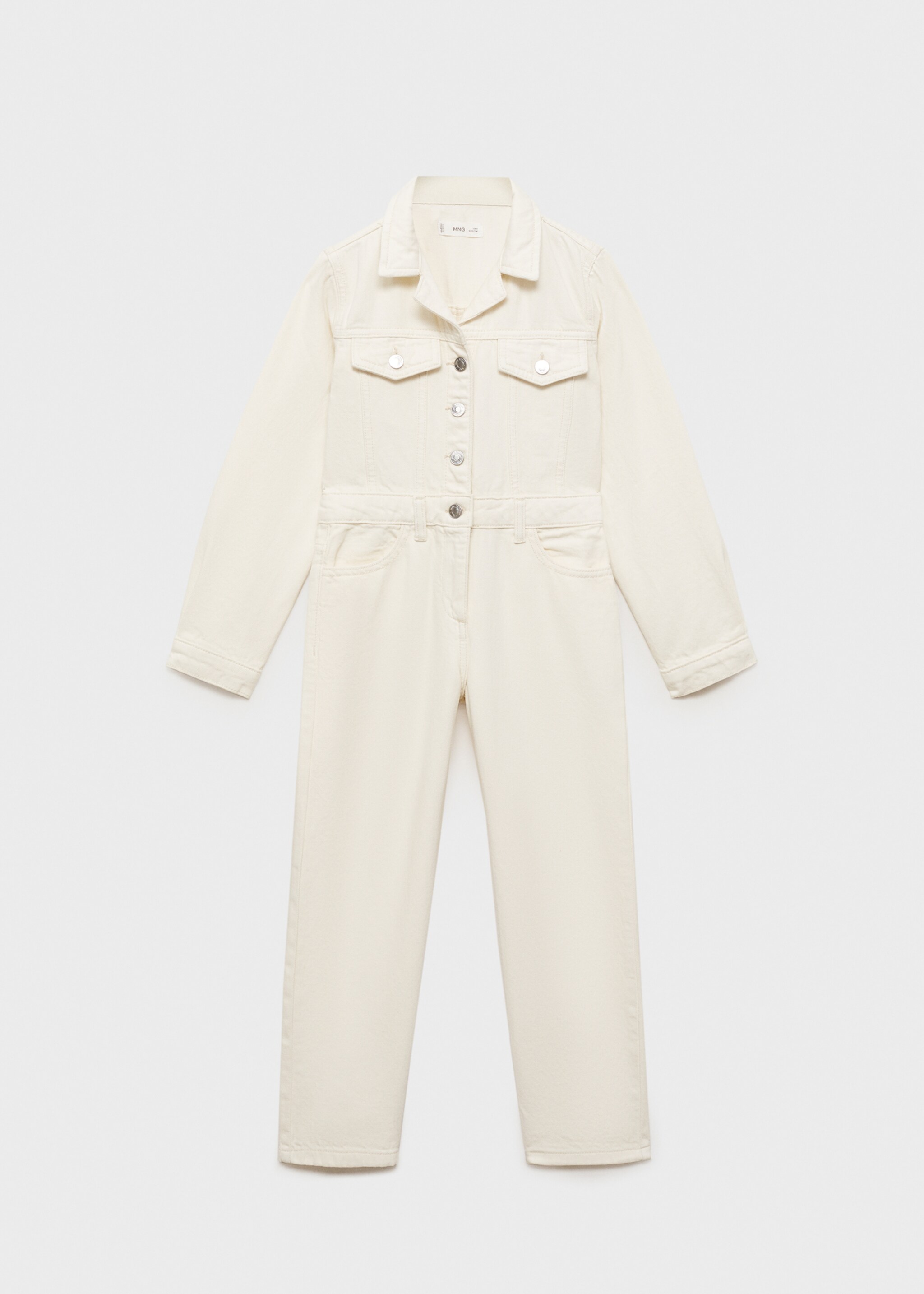 Langer Jeans-Jumpsuit - Artikel ohne Model, Ecru. Ref: 87054792-00.