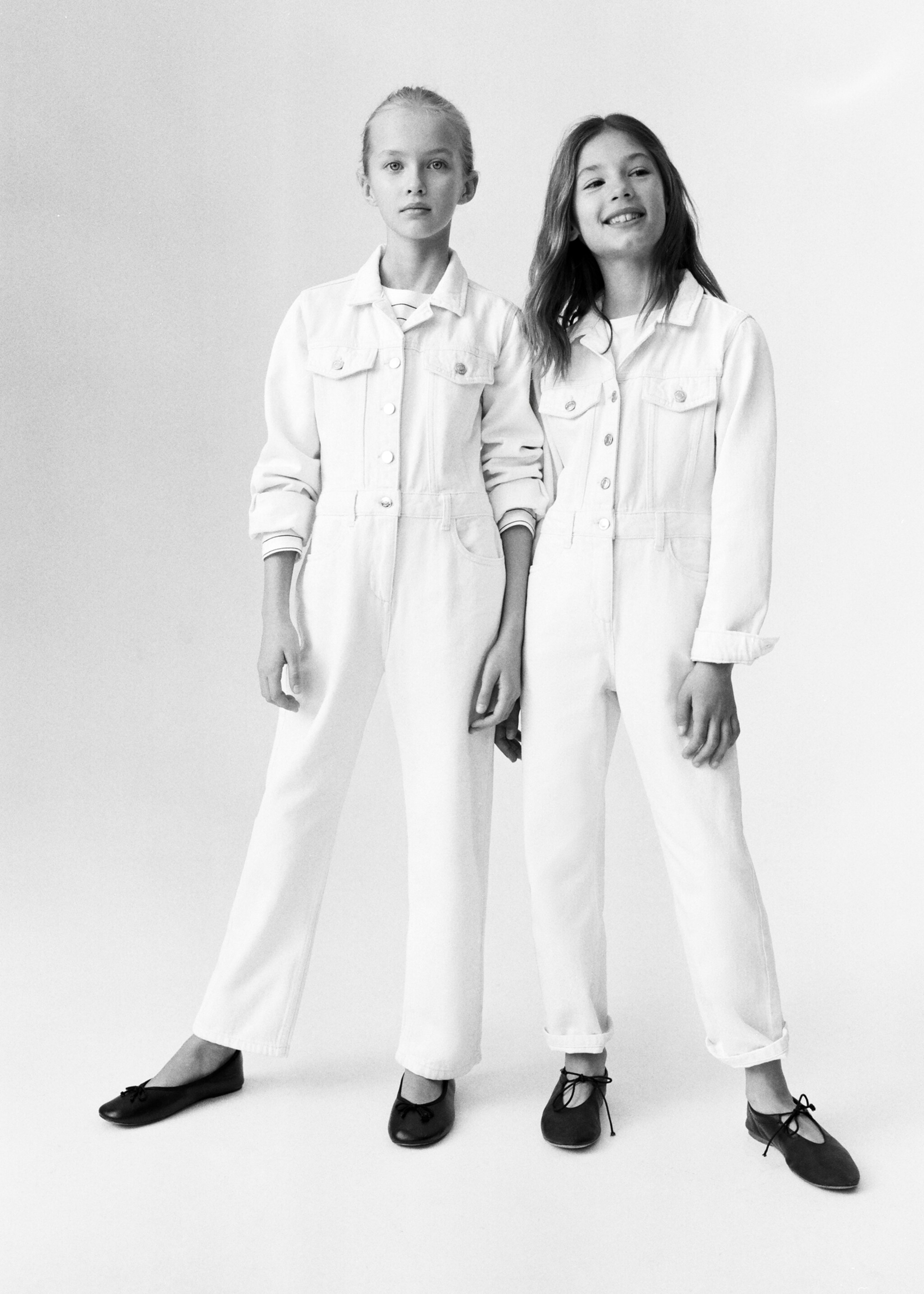 Langer Jeans-Jumpsuit - Detail des Artikels 7, Ecru. Ref: 87054792-00.