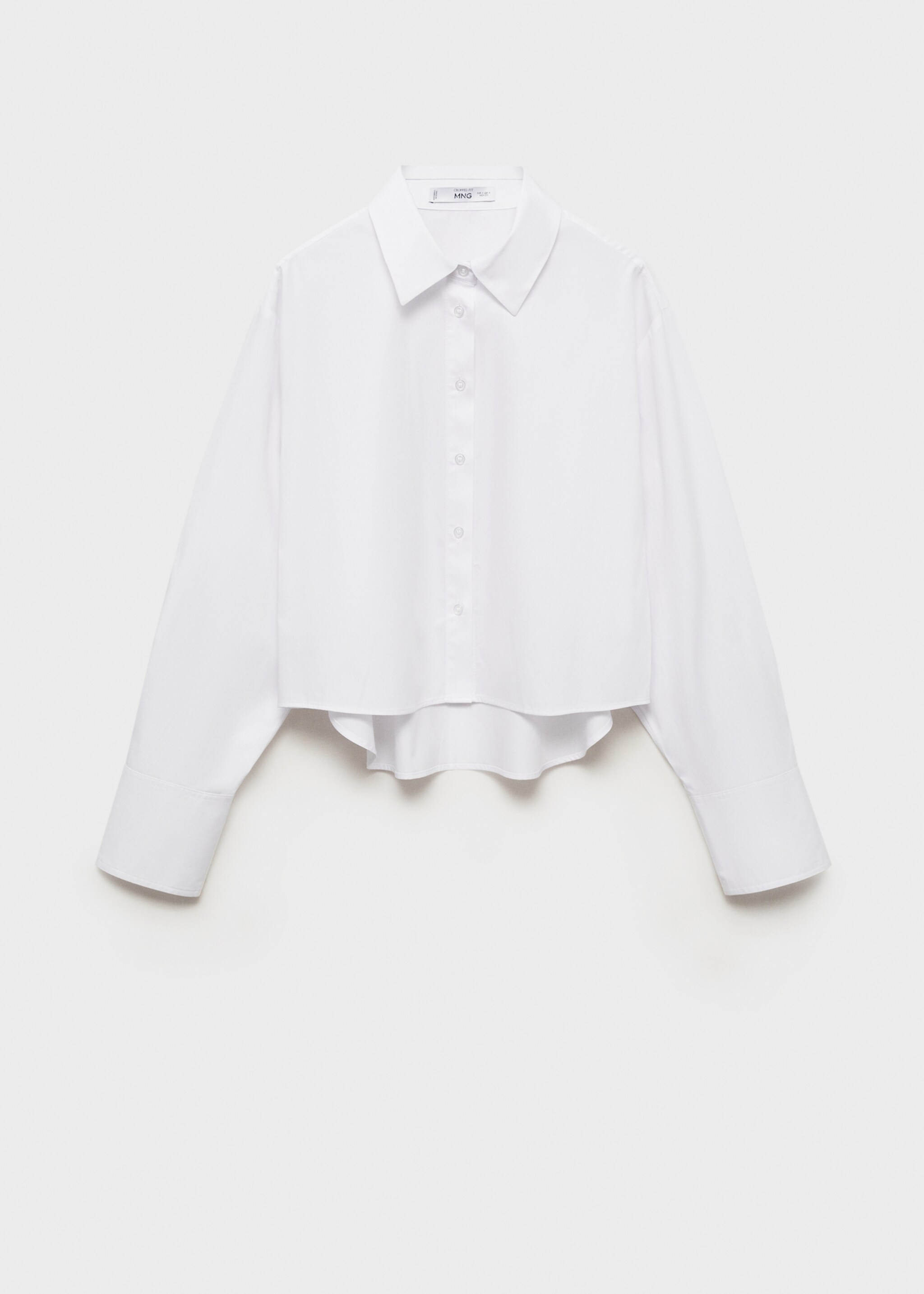 Regular cropped shirt - Article without model, Off White. Ref: 87054800-00.