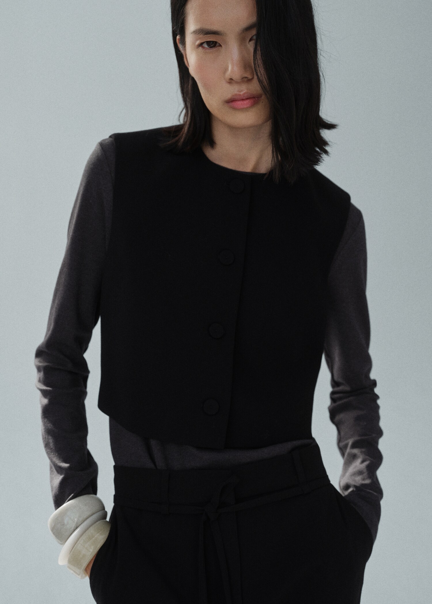 Suit waistcoat with buttons - Medium plane