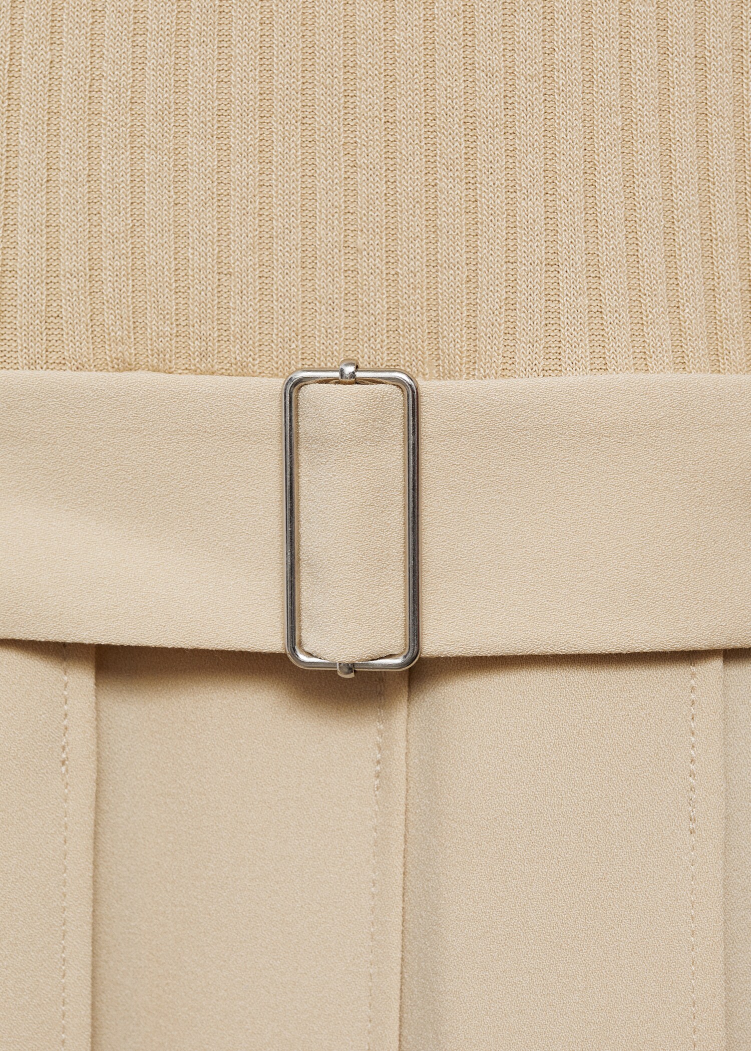 Combined woven dress with belt - Details of the article 8