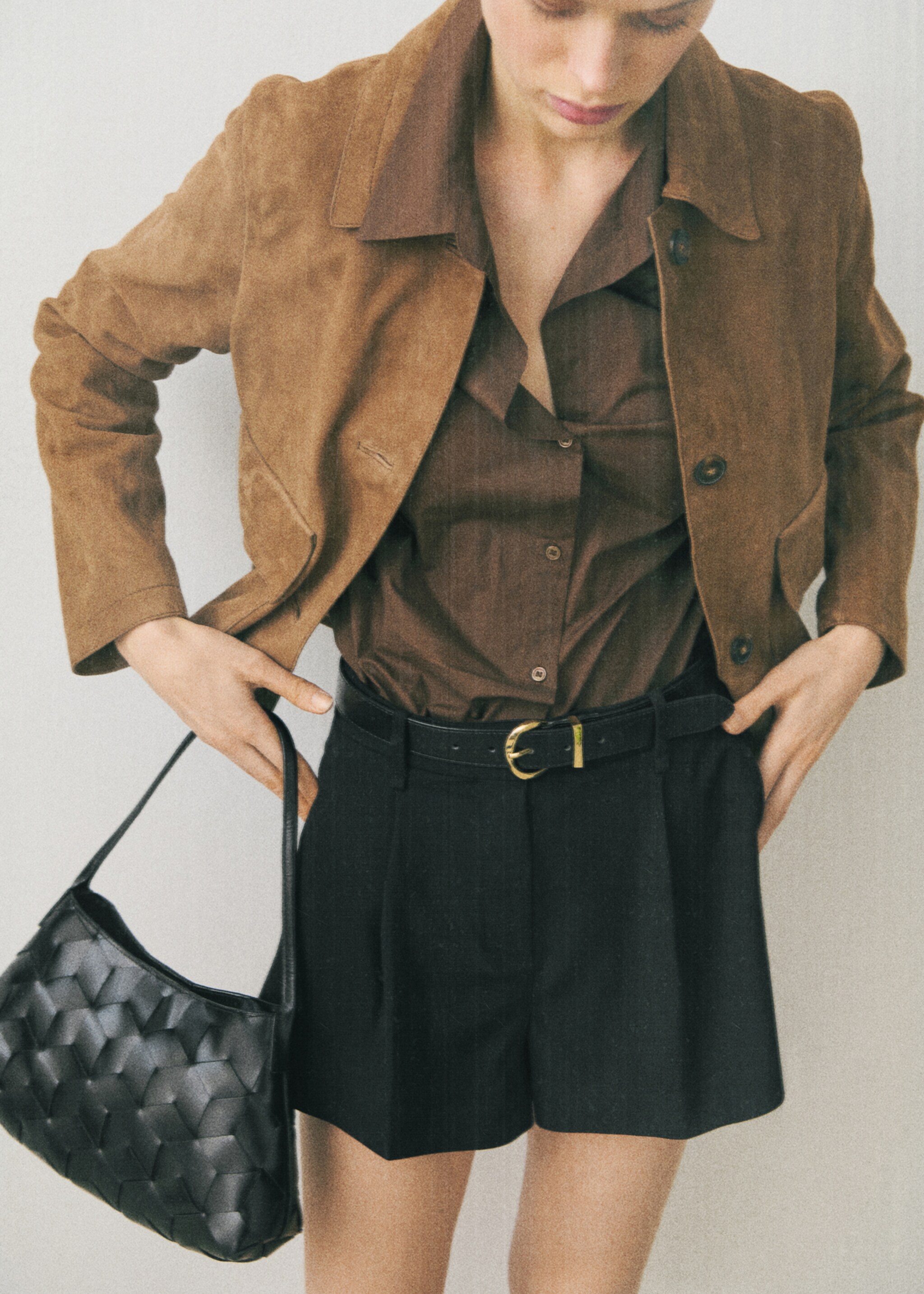 Suede leather jacket - Medium plane, Medium Brown. Ref: 87054804-00.