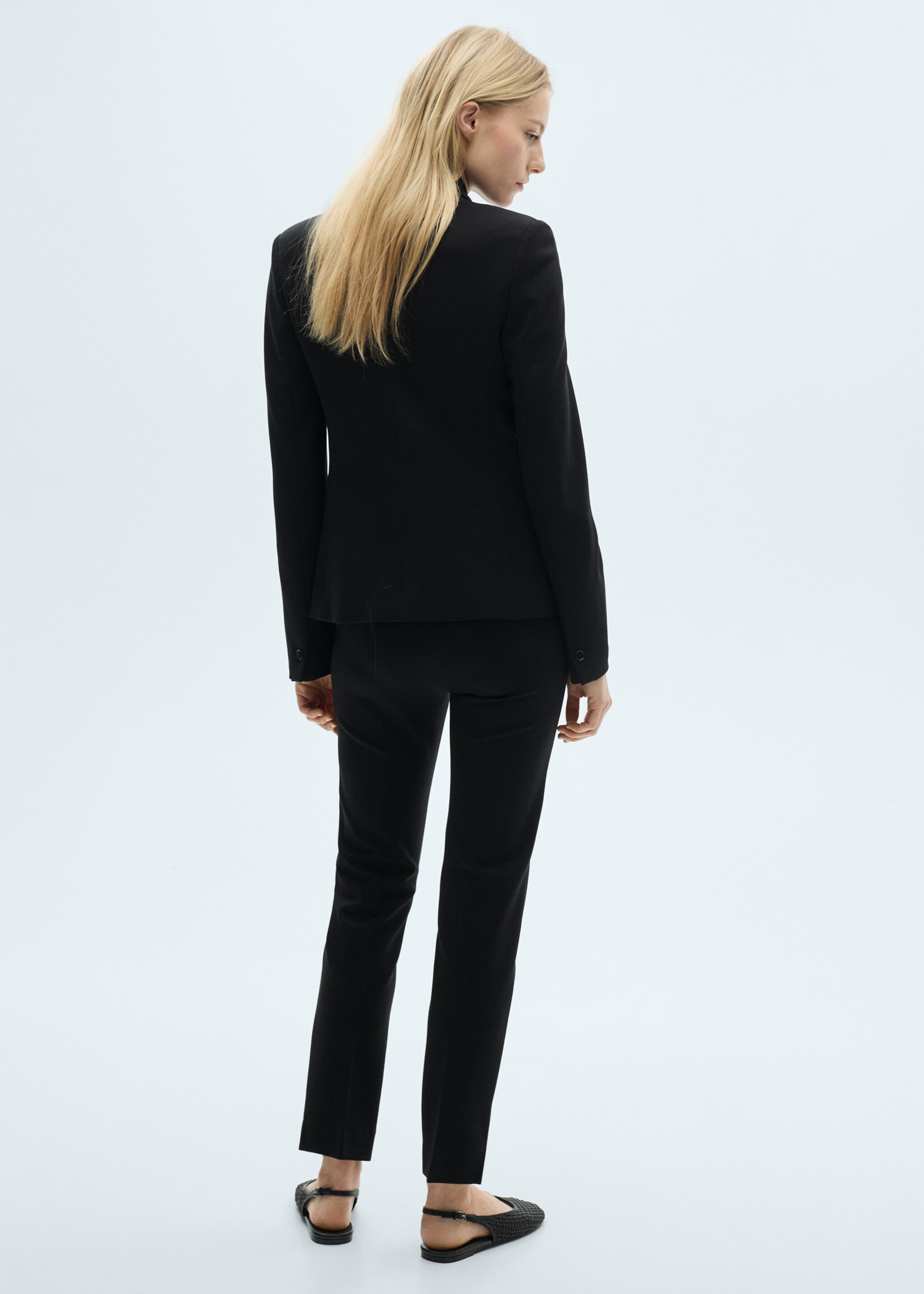 Straight mid-rise trousers - Reverse of the article, Black. Ref: 87054808-00.