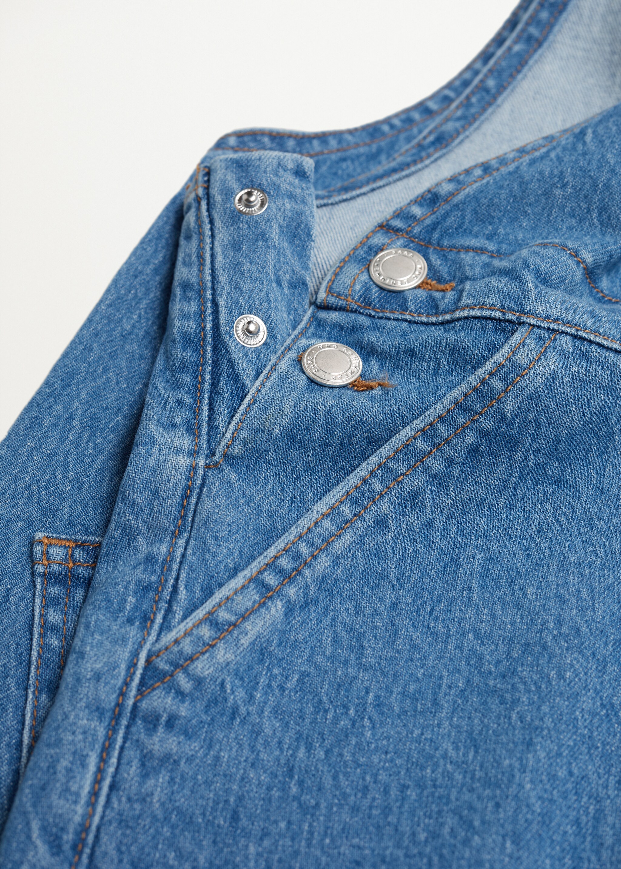 Wide-leg denim dungarees - Details of the article 8