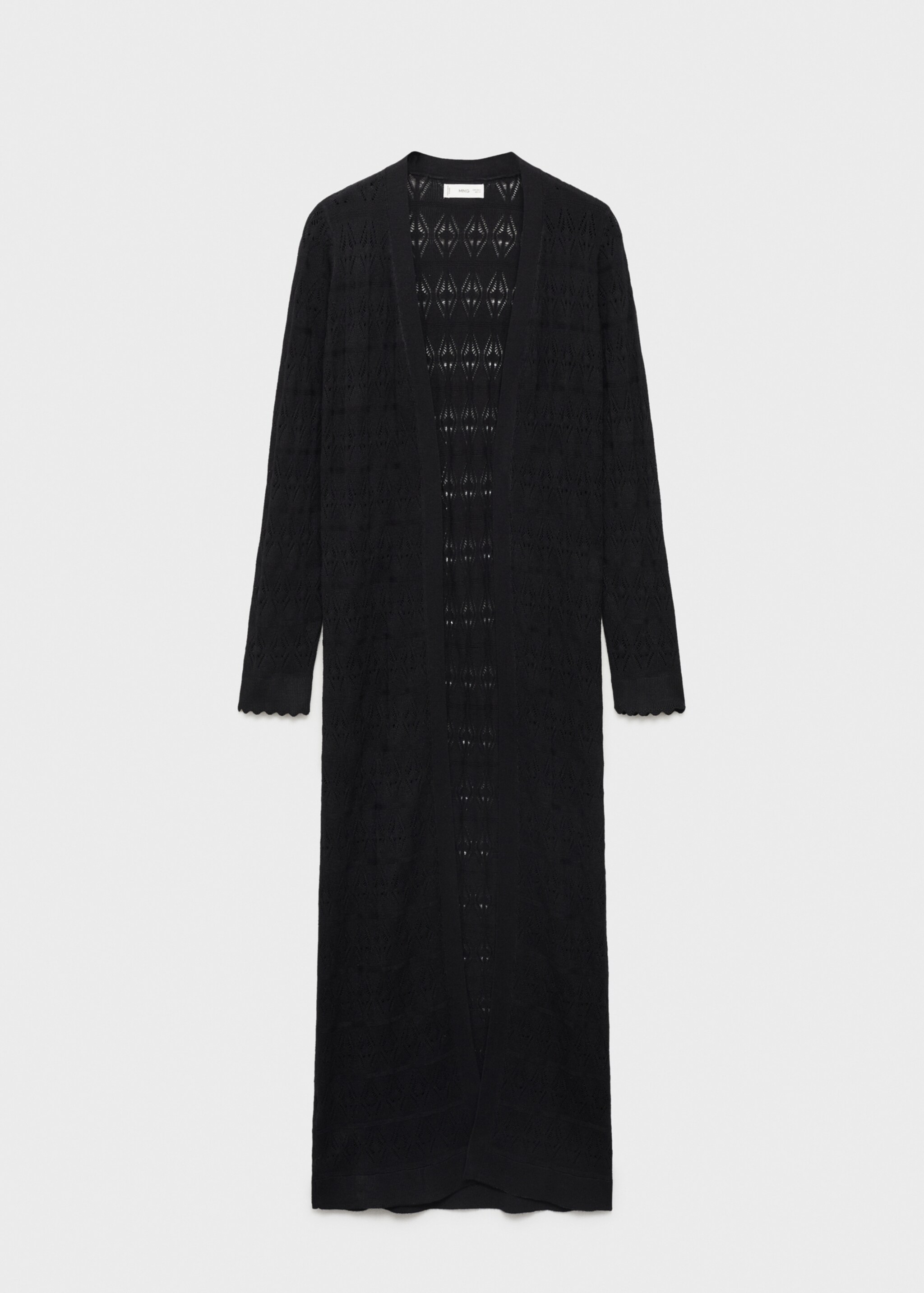 Lang ajour vest - Artikel zonder model, Zwart. Ref: 87055728-00.