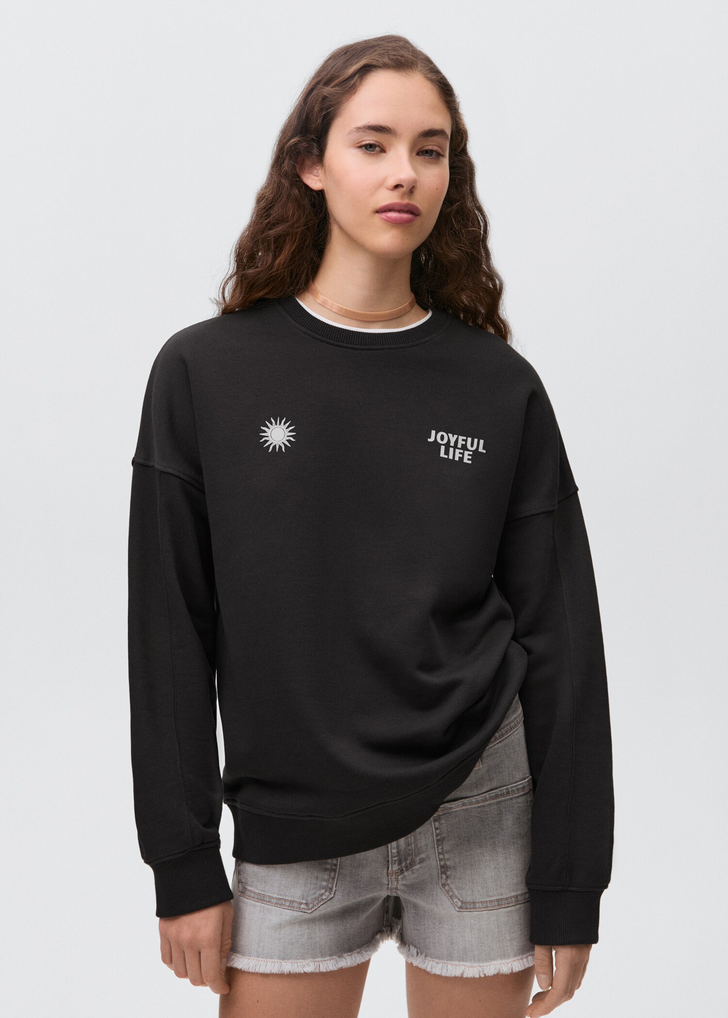 Printed cotton sweatshirt - Medium plane