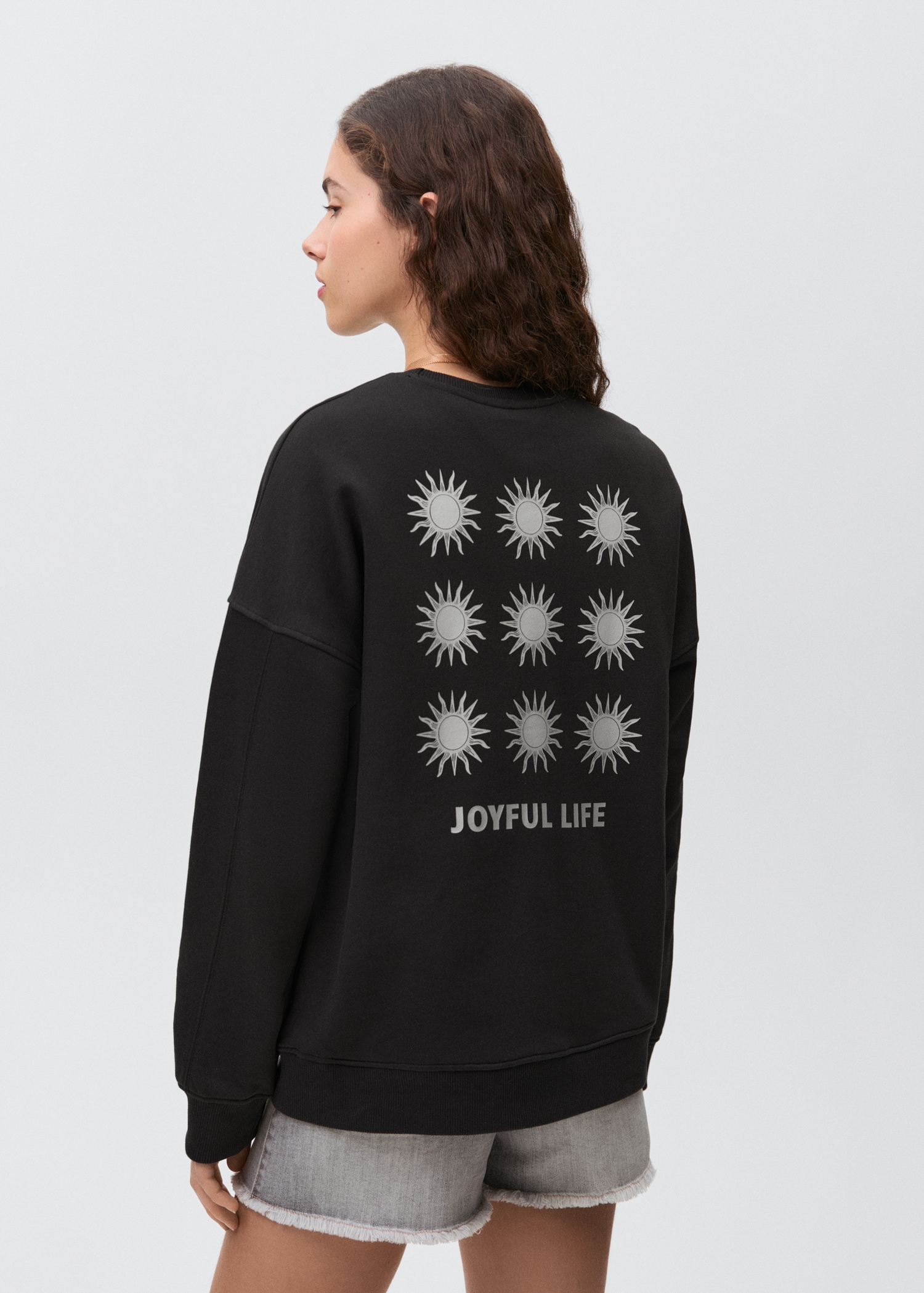Printed cotton sweatshirt - Reverse of the article