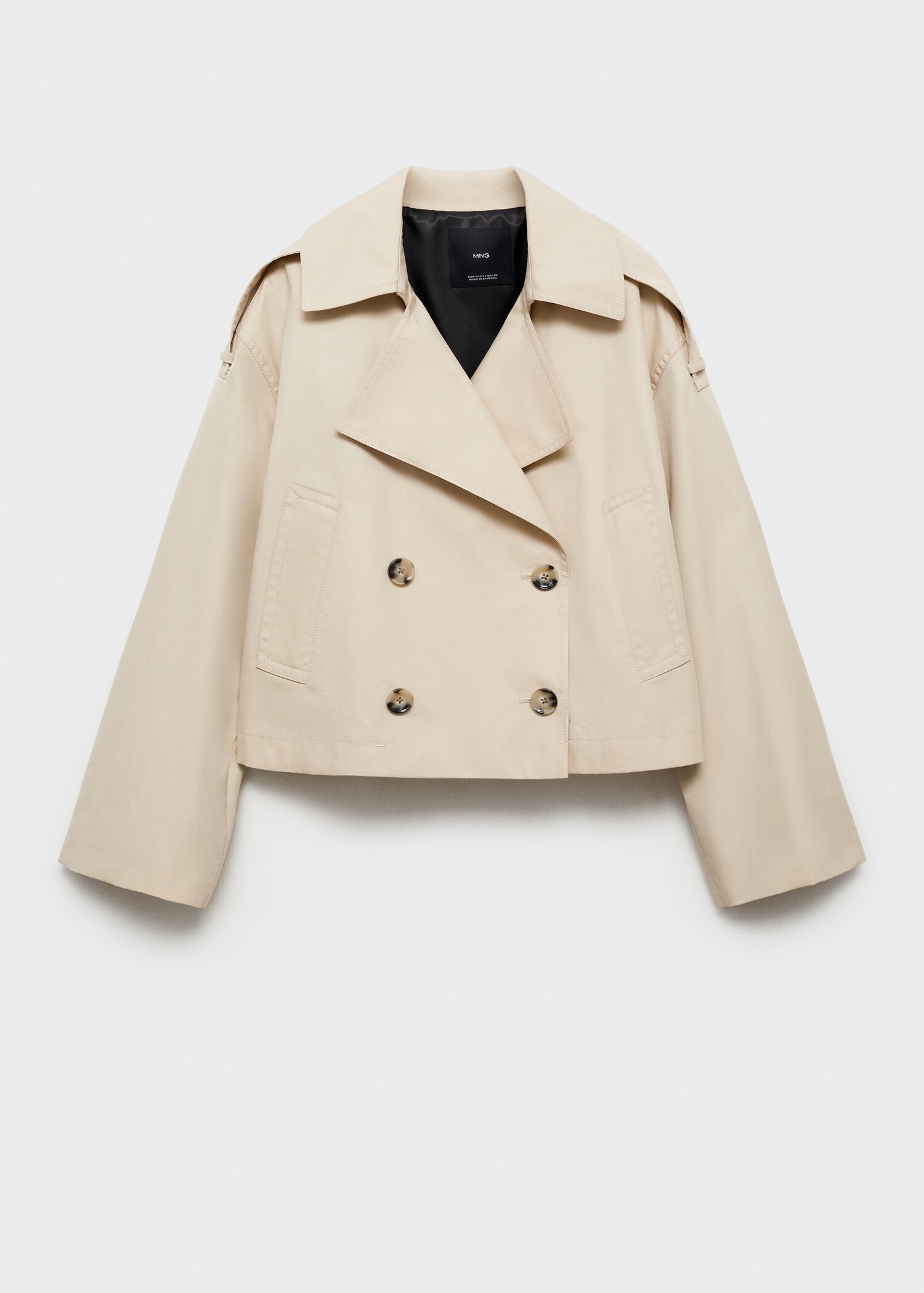 Double-breasted cropped trench coat - Article without model