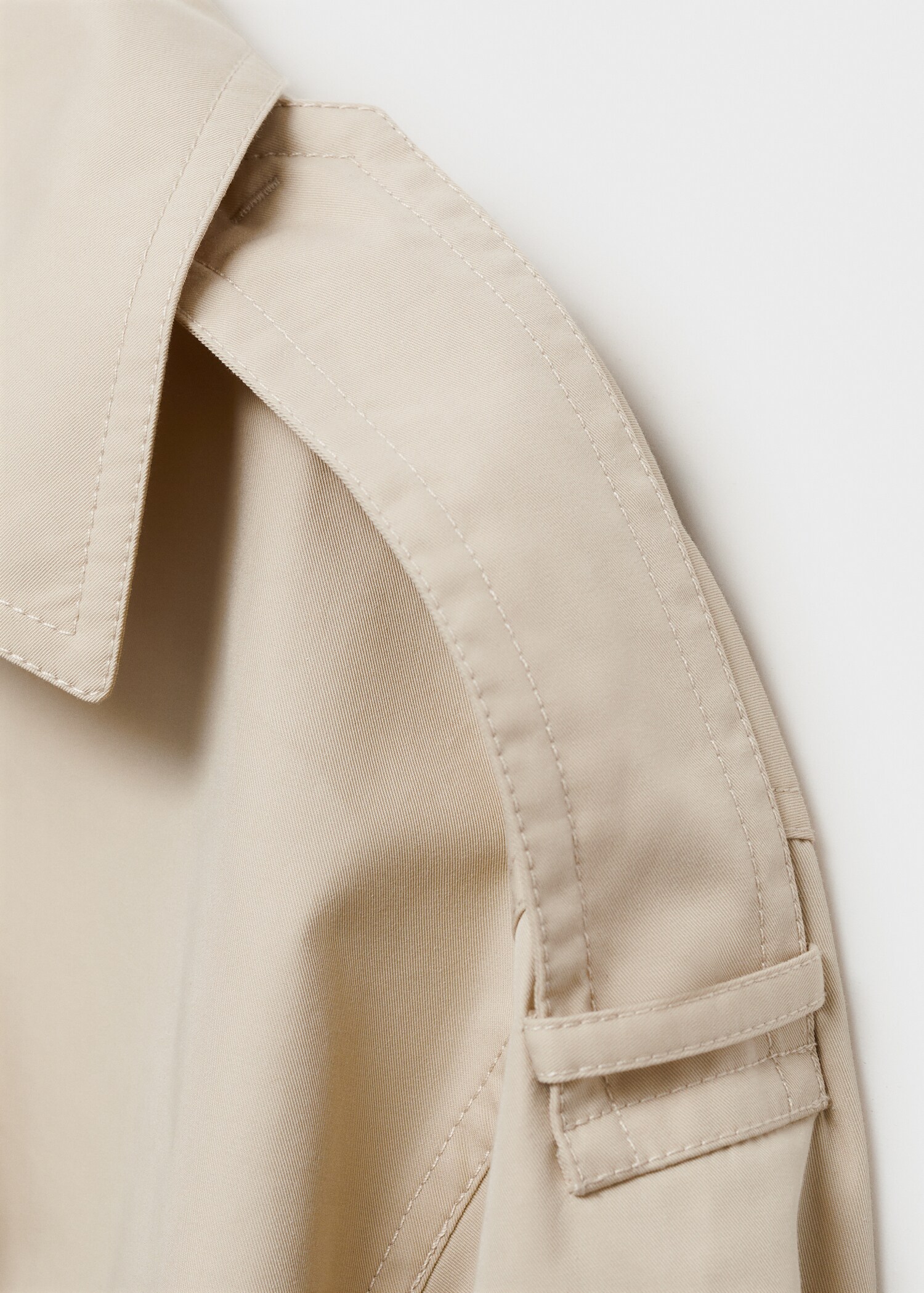 Double-breasted cropped trench coat - Details of the article 0