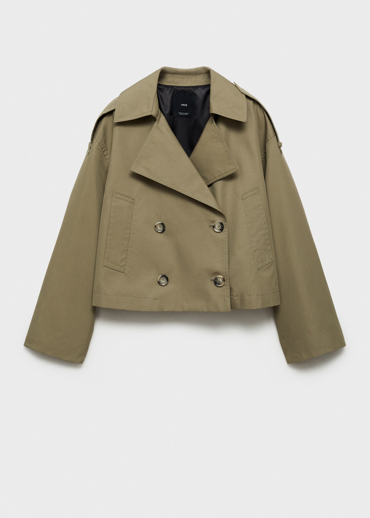 Double-breasted cropped trench coat - Article without model
