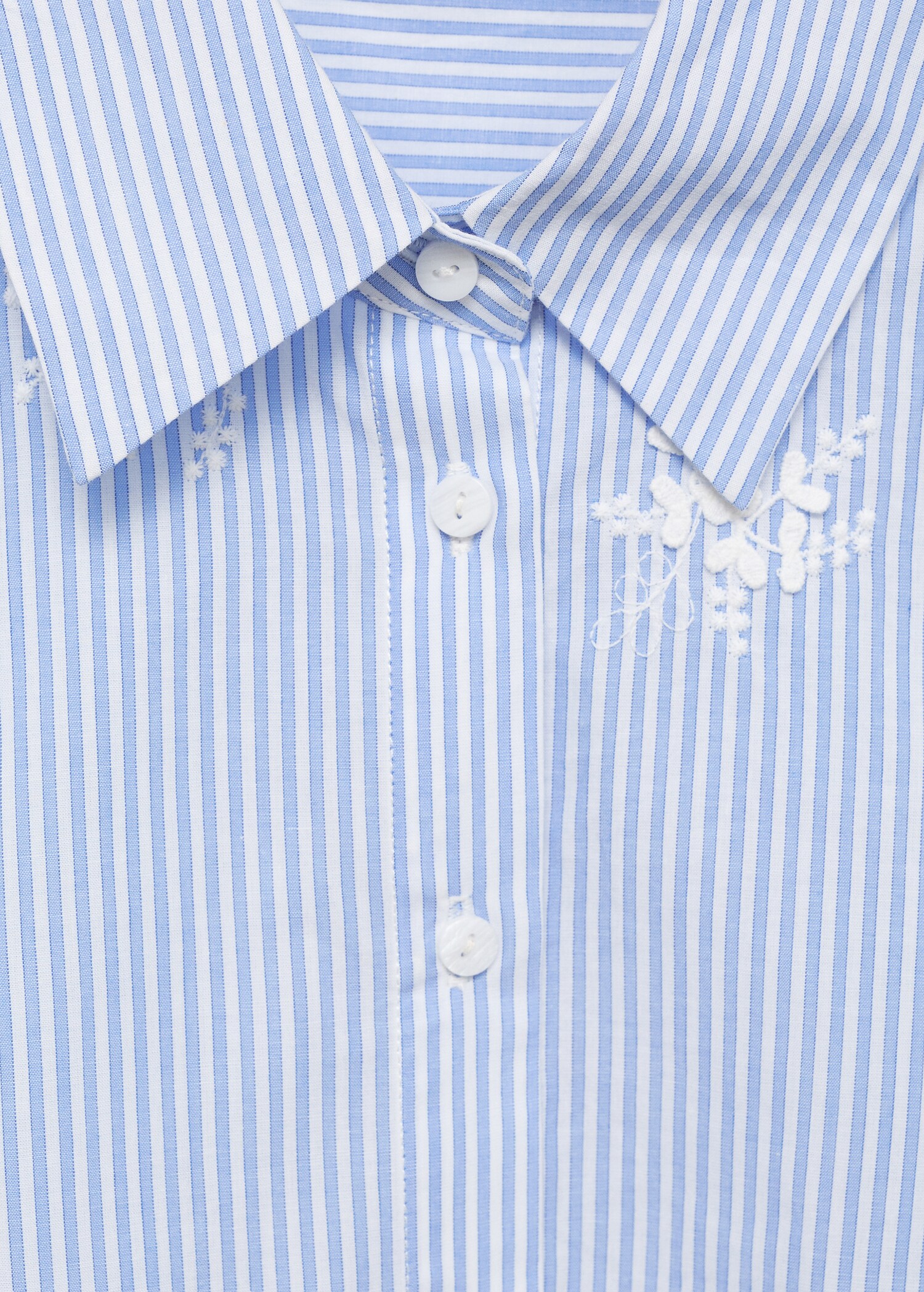 Flower embroidered striped shirt - Details of the article 8