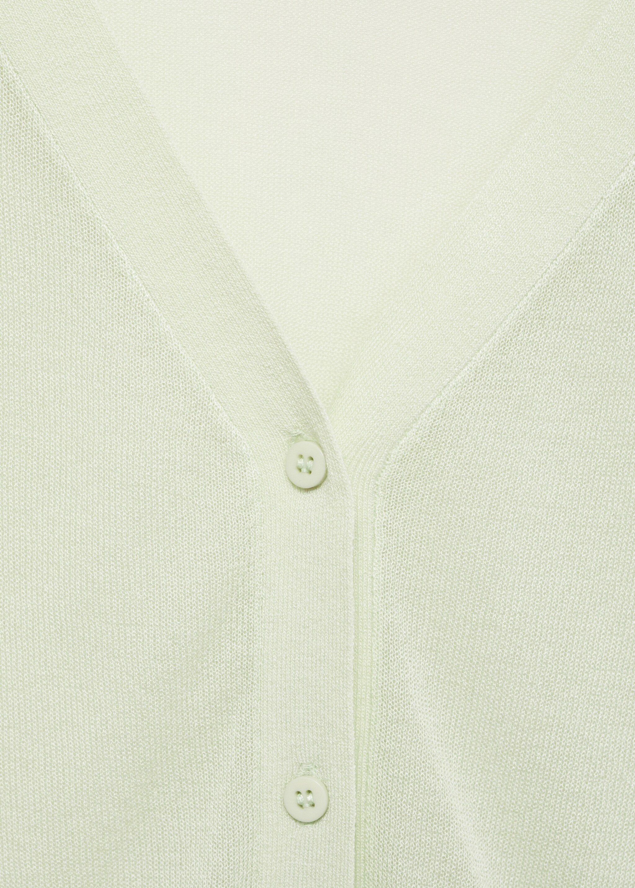 Semi-transparent cropped knitted cardigan - Details of the article 8, Aqua Green. Ref: 87055747-00.