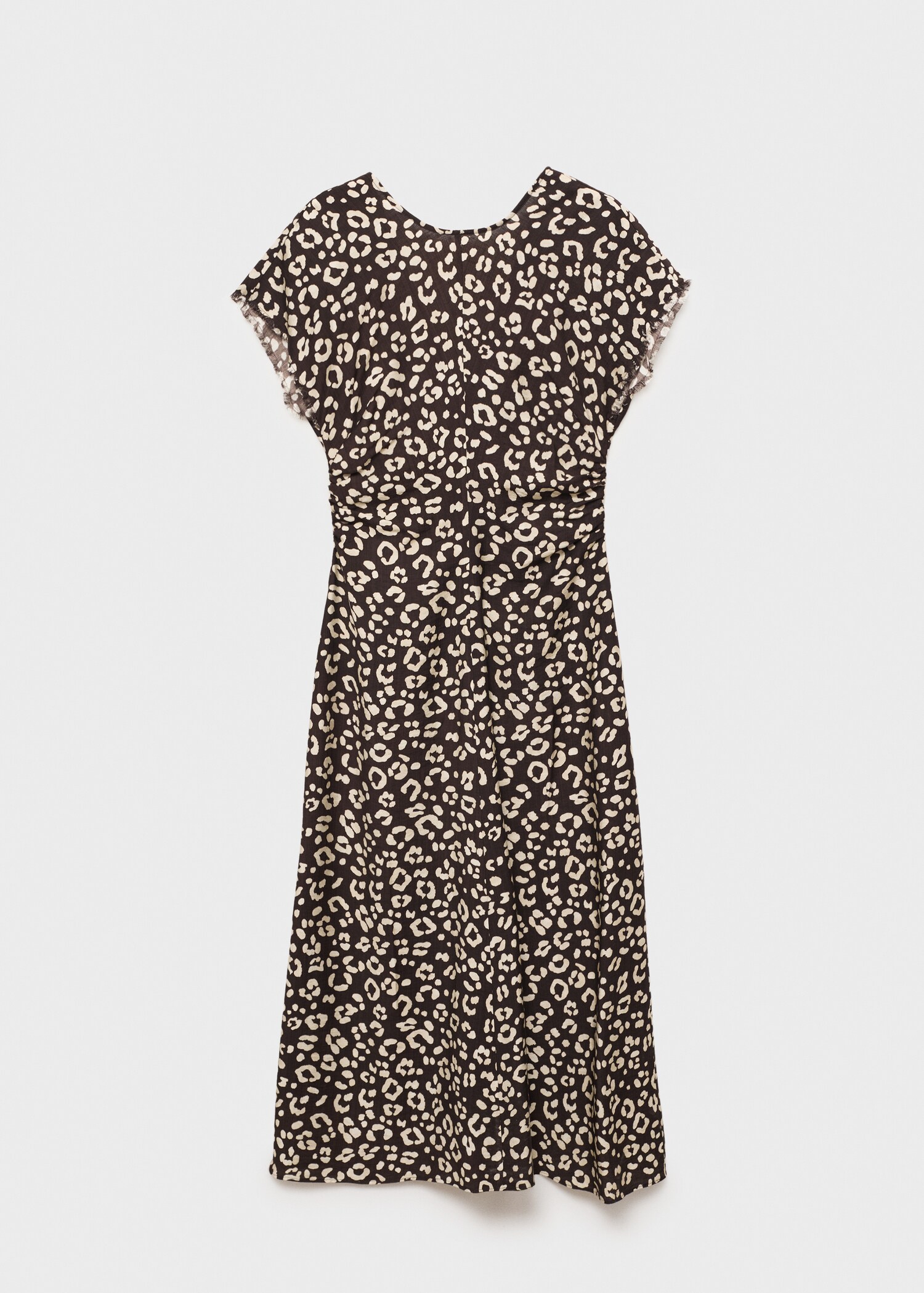 Animal-print dress with frayed edges - Article without model