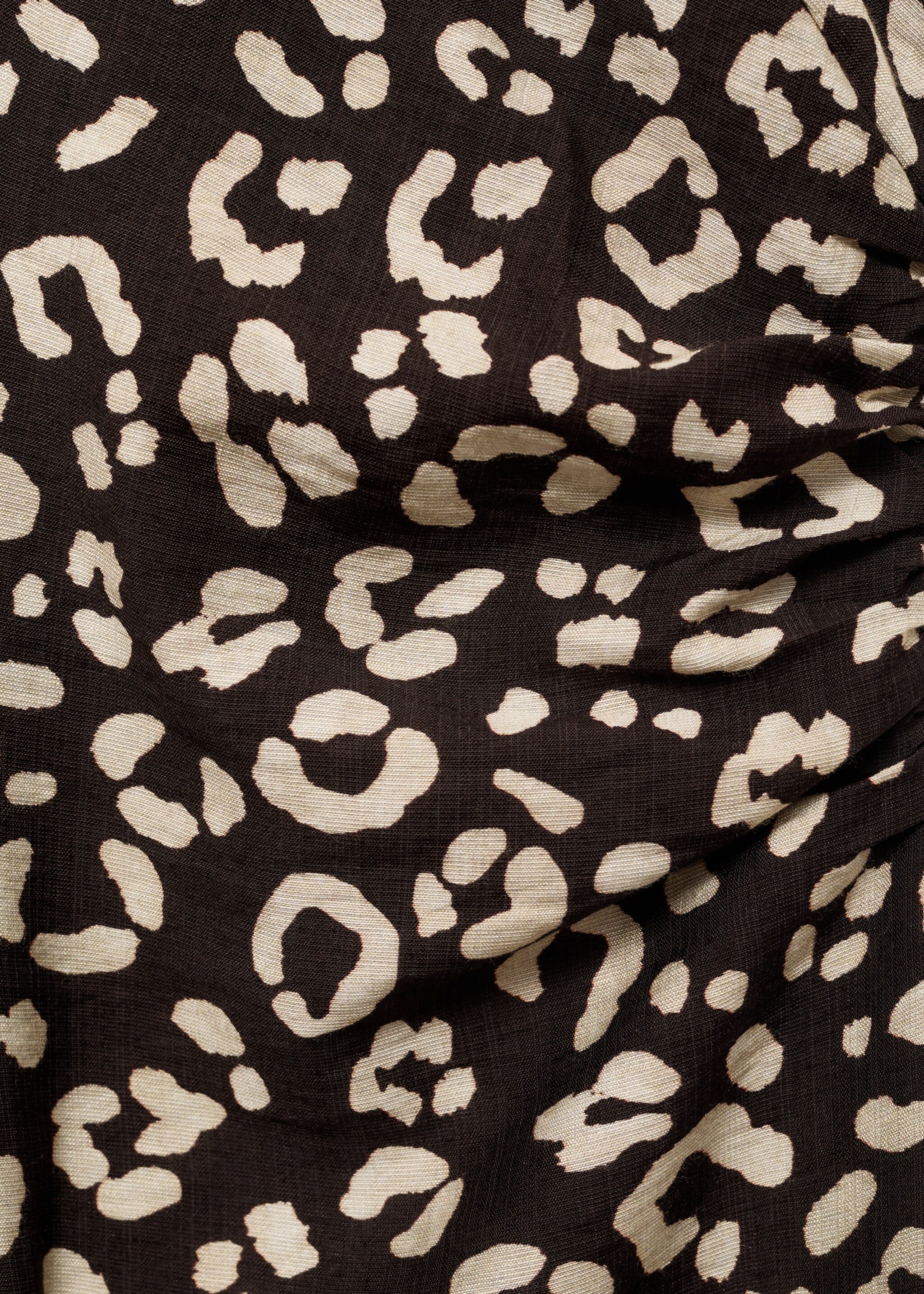 Animal-print dress with frayed edges - Details of the article 8, Black. Ref: 87055752-00.