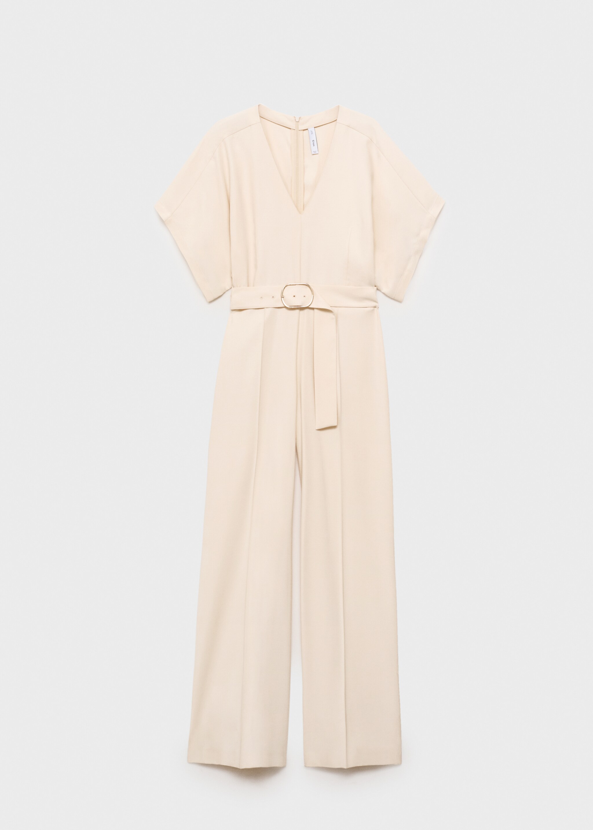 Long jumpsuit with belt and buckle - Article without model, Ecru. Ref: 87055754-00.
