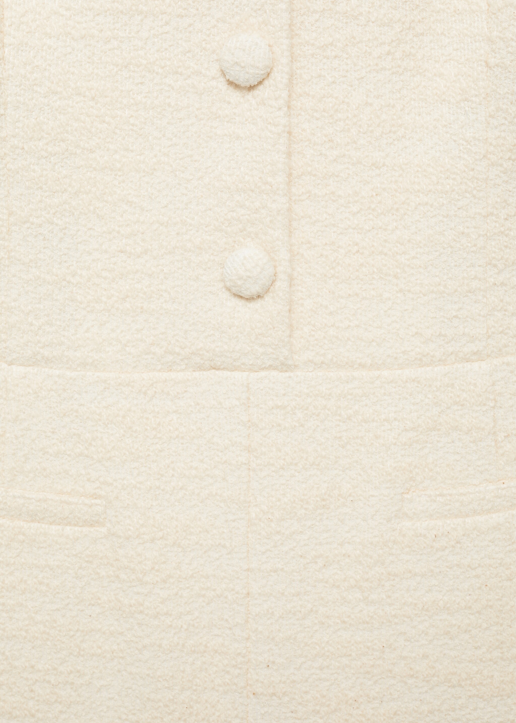 Buttoned tweed jumpsuit - Details of the article 8, Ecru. Ref: 87055755-00.