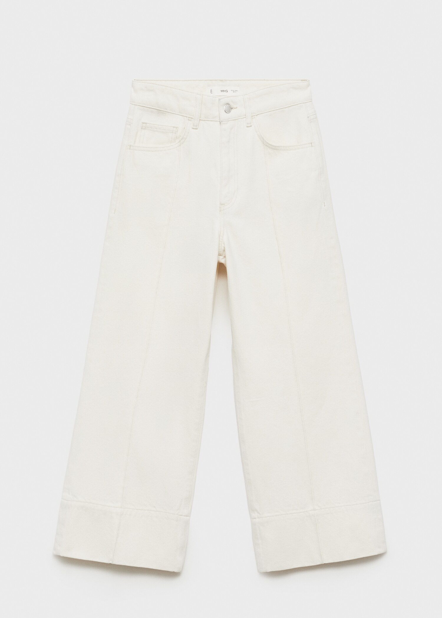 Wide leg cropped jeans with seam detail - Article without model