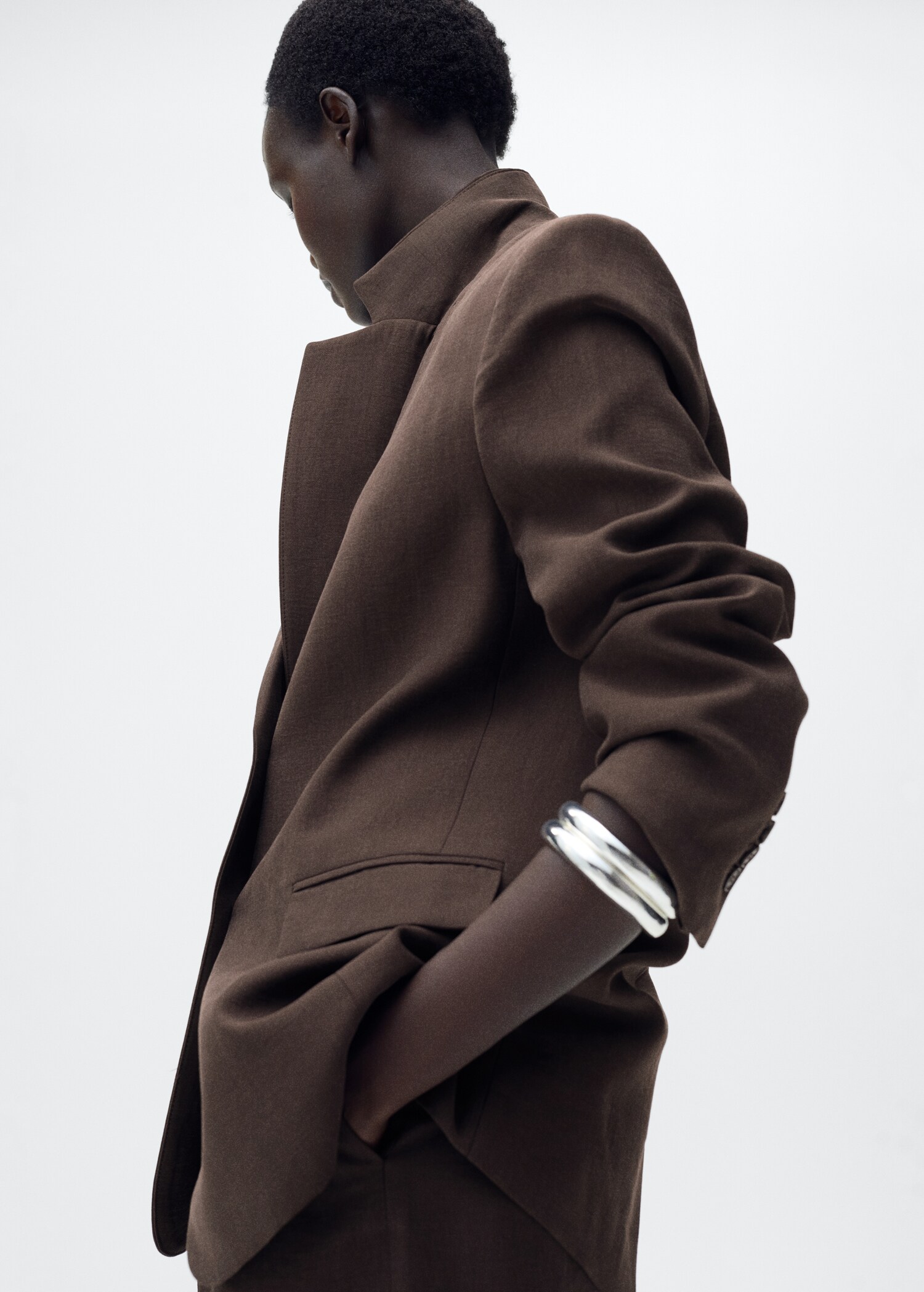 Straight-fit lyocell suit jacket - Medium plane