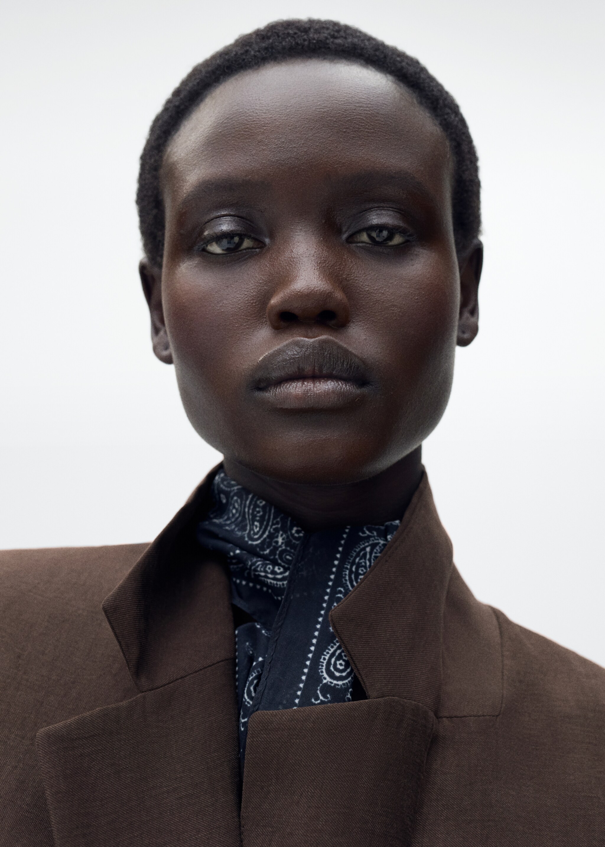 Straight-fit lyocell suit jacket - Details of the article 6, Brown. Ref: 87055769-00.